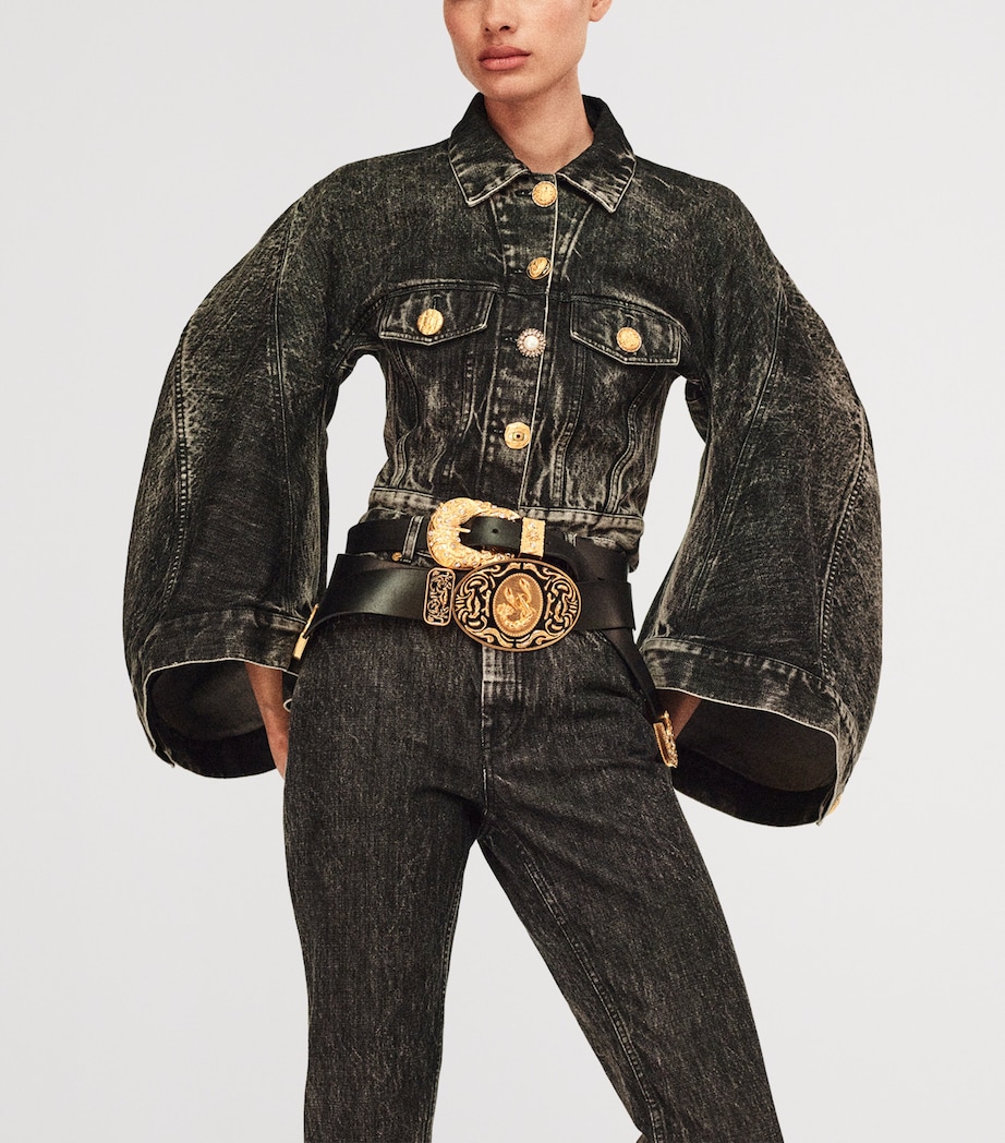 Calfskin Western Lobster Belt 997 BLACK/GOLD Image 2