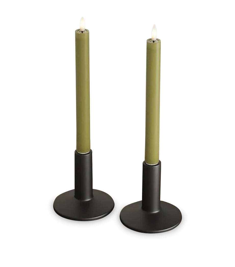 Deluxe Homeart LED Dinner Candles (Set of 2) Olive Image 1