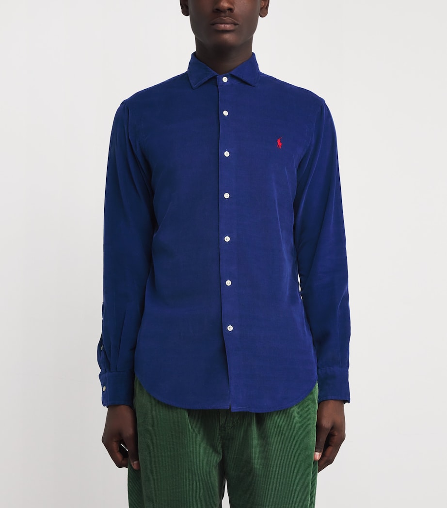 Cotton Corduroy Logo Shirt NAVY Image 3