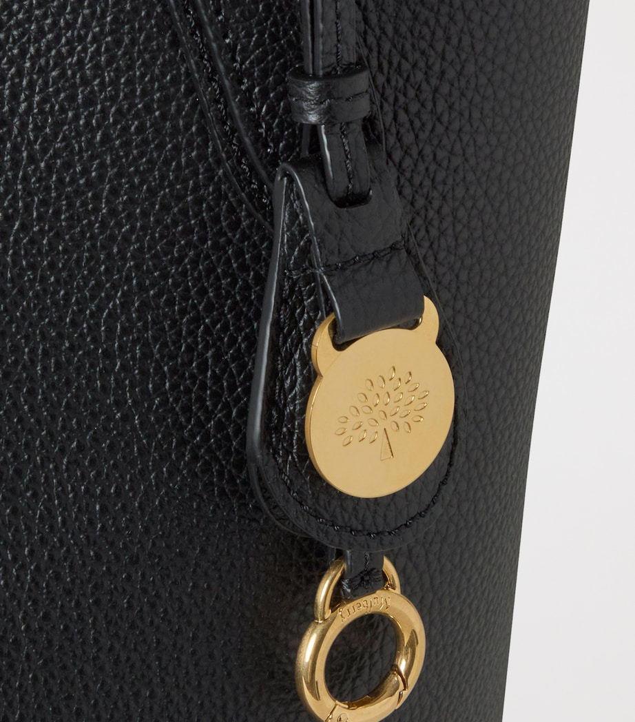 Leather North South Tote Bag BLACK Image 4