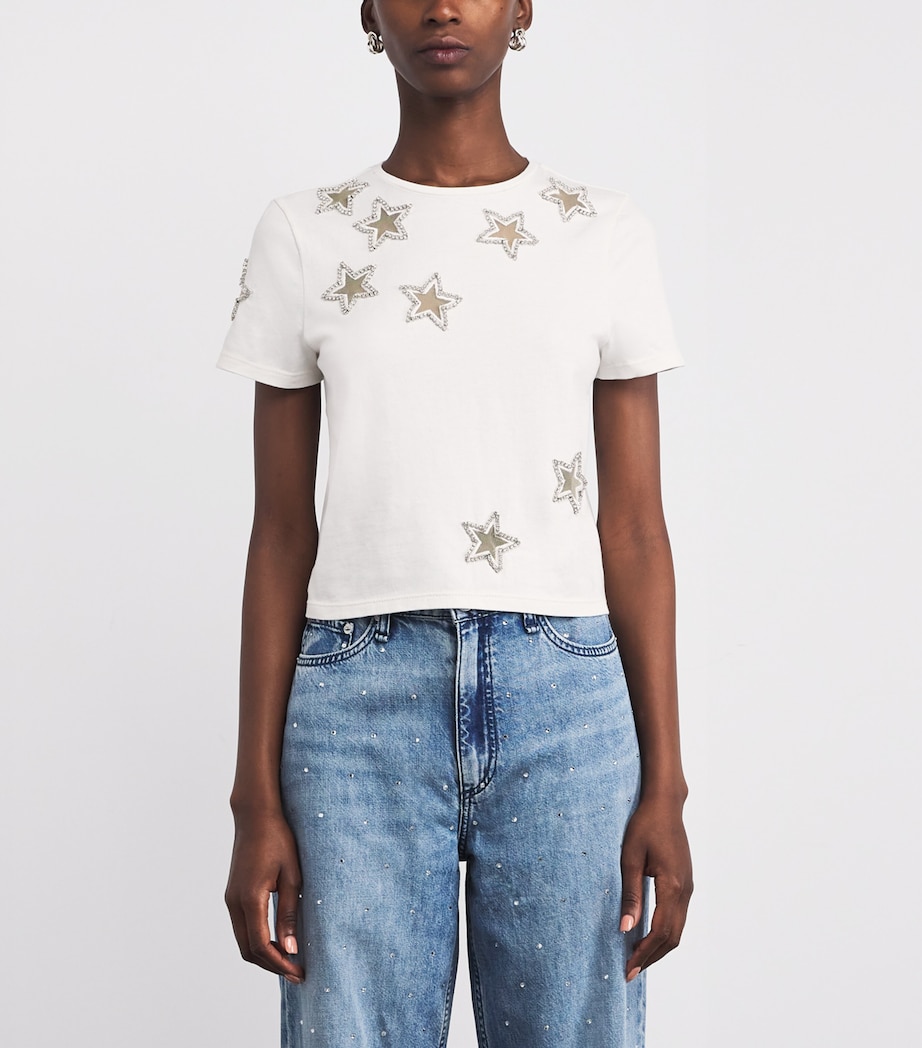 Cotton Embellished Cindy T-Shirt A127 OFF WHITE Image 3