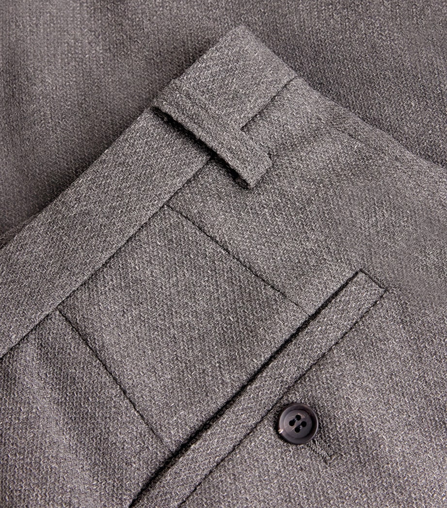 Tweed Pleated Trousers 12-GRAY Image 5