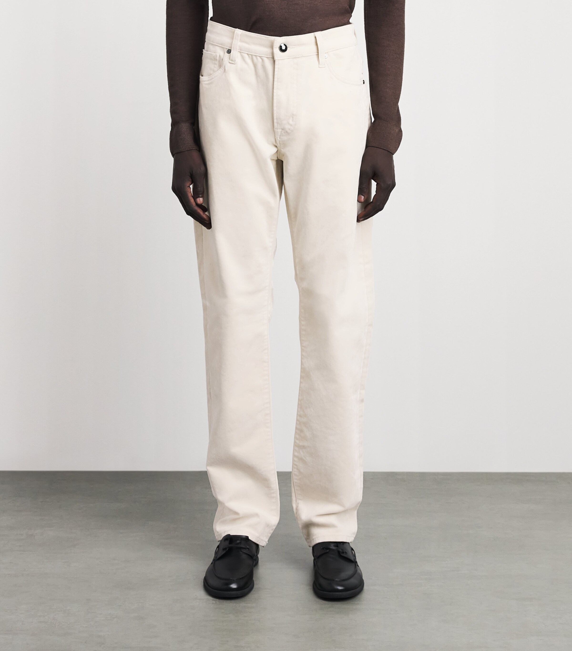Pal Zileri Mens Straight Jeans Natural Image 4