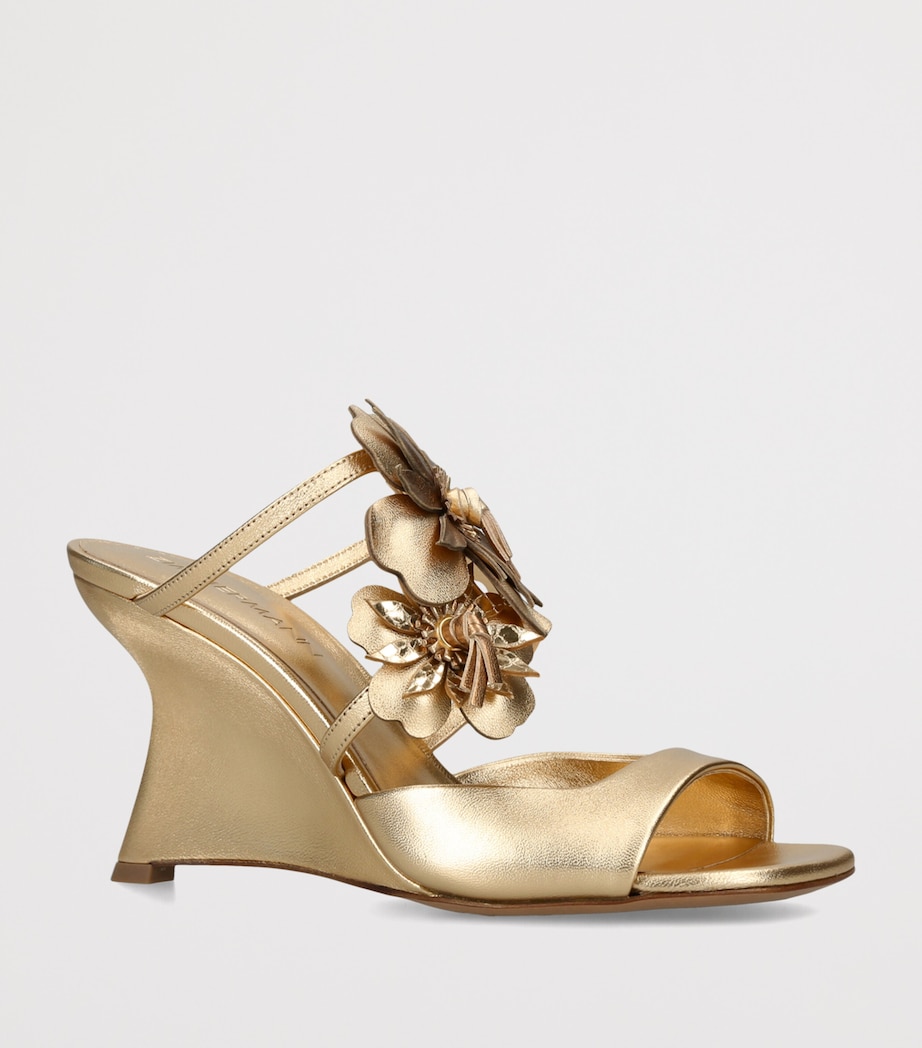 Zimmermann Metallic Leather Belara Wedge Sandals 85 Gold Image 2