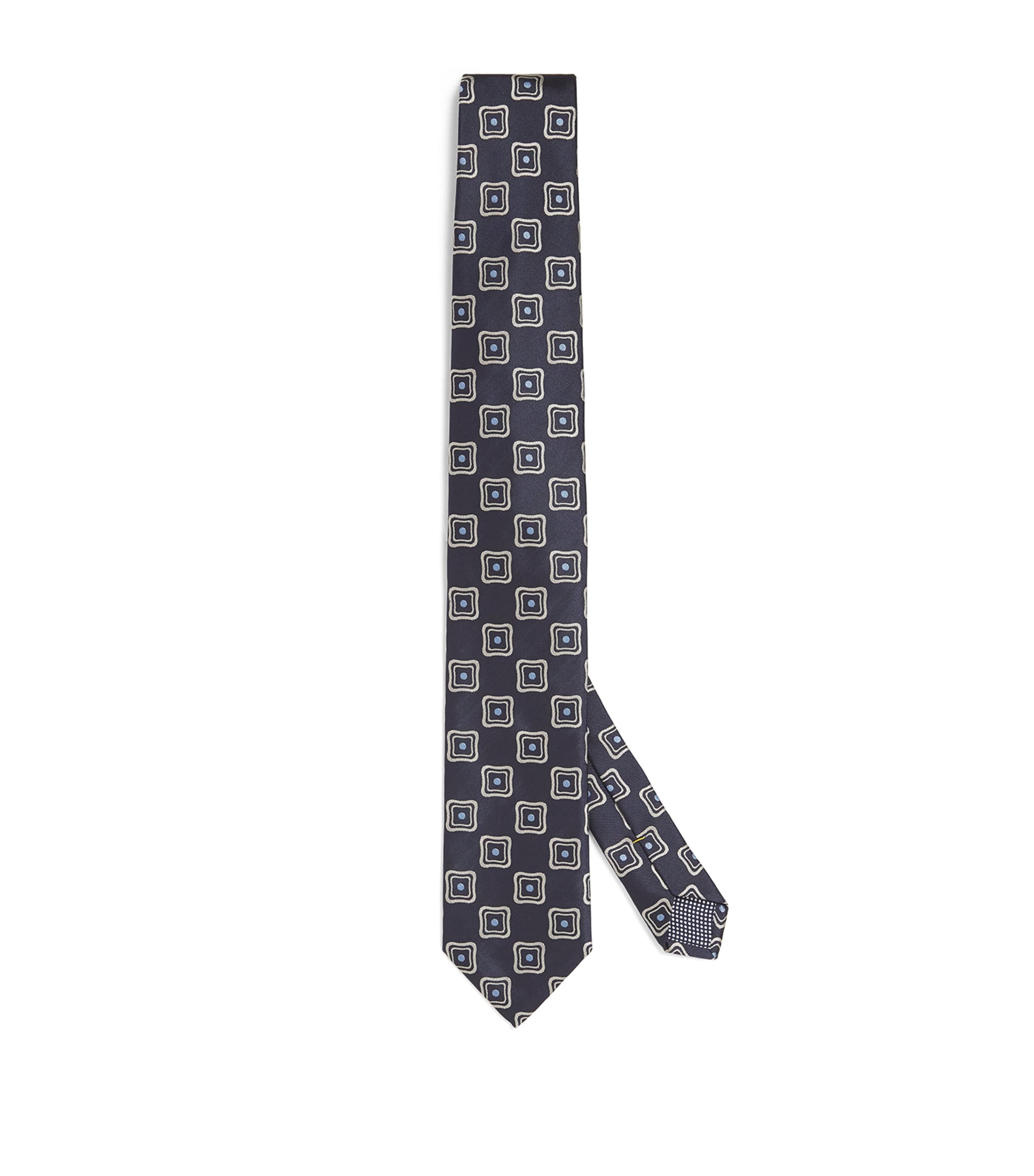 Shop Eton Silk Tile Print Tie In Navy