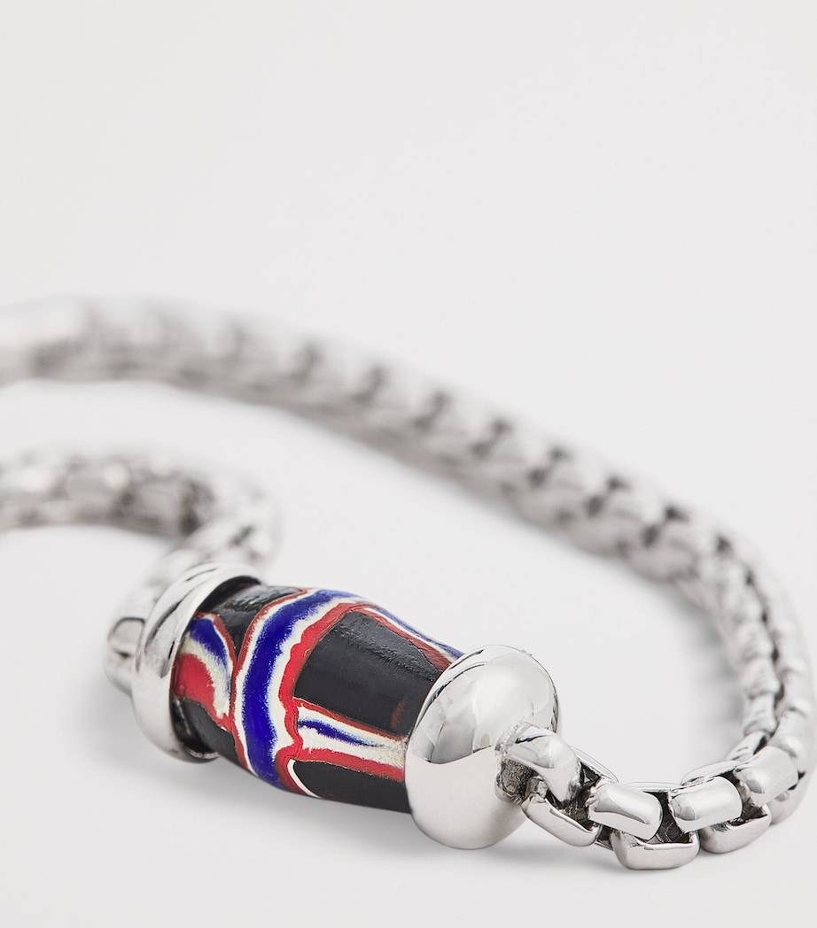 Sterling Silver French Cross Chain Bracelet BLACK Image 4