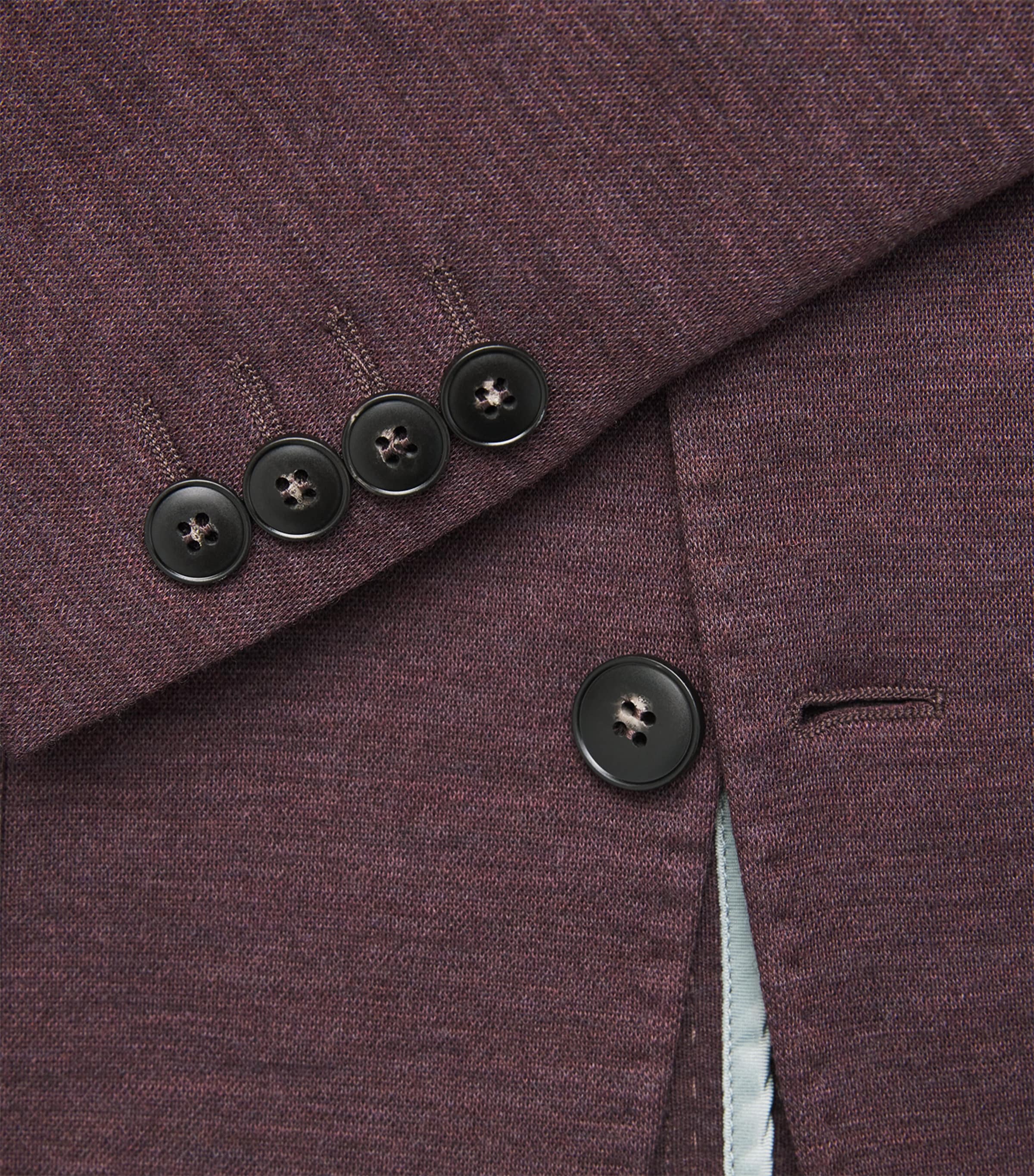 Canali Mens Wool Blazer Burgundy Image 6