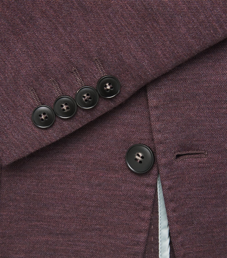 Canali Mens Wool Blazer Burgundy Image 6