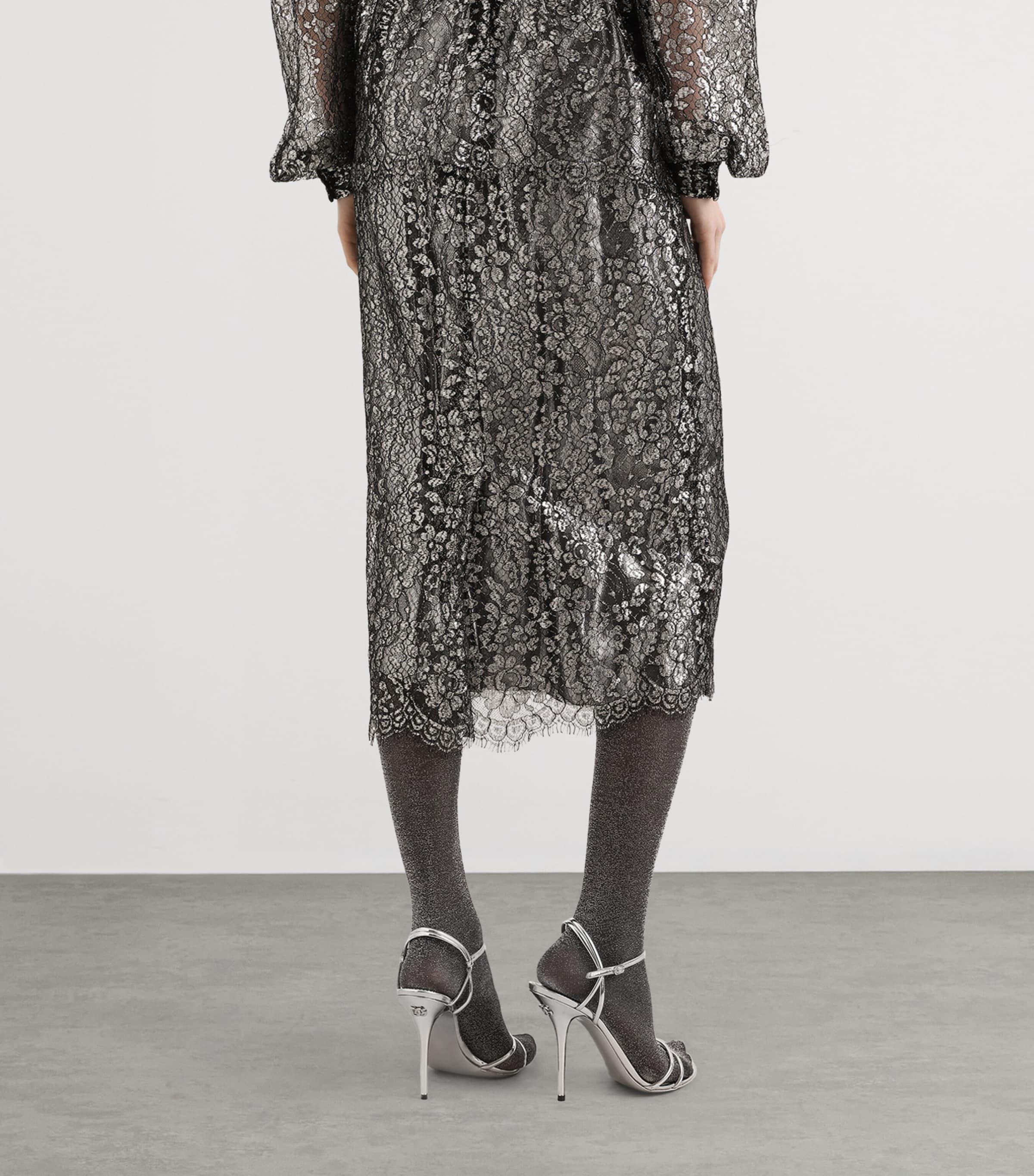 Embroidered Floral Maxi Skirt S0998-SILV Image 5