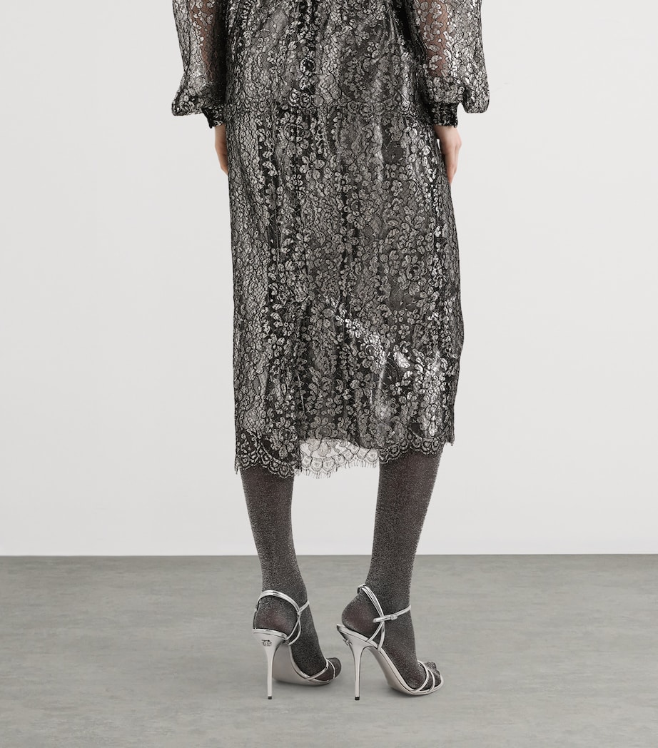 Embroidered Floral Maxi Skirt S0998-SILV Image 5