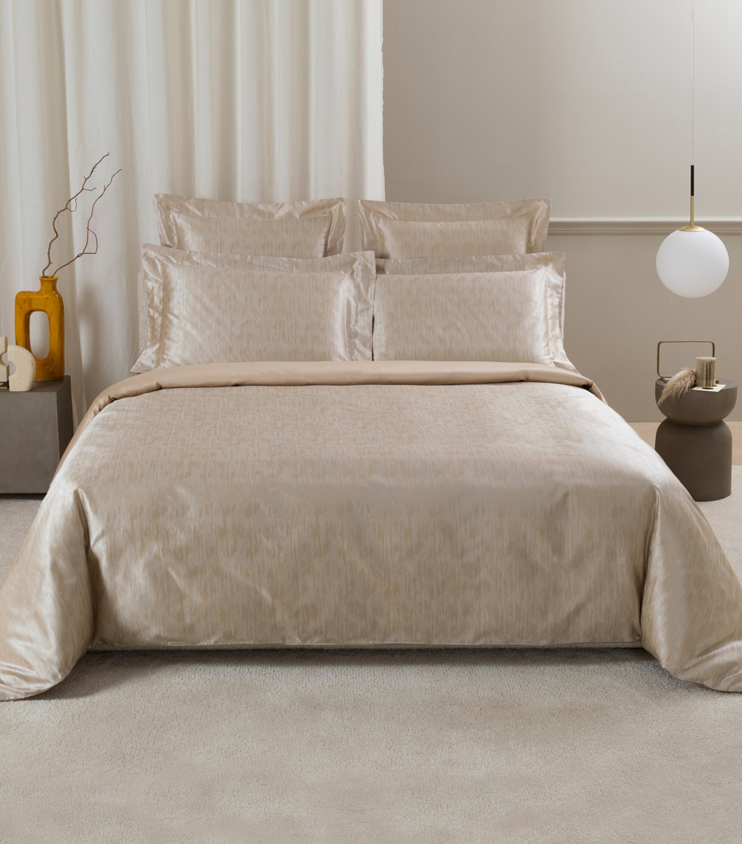 Frette Silk Luxury Sway Oxford Pillowcase (51cm x 71cm) Milk/golden B Image 5