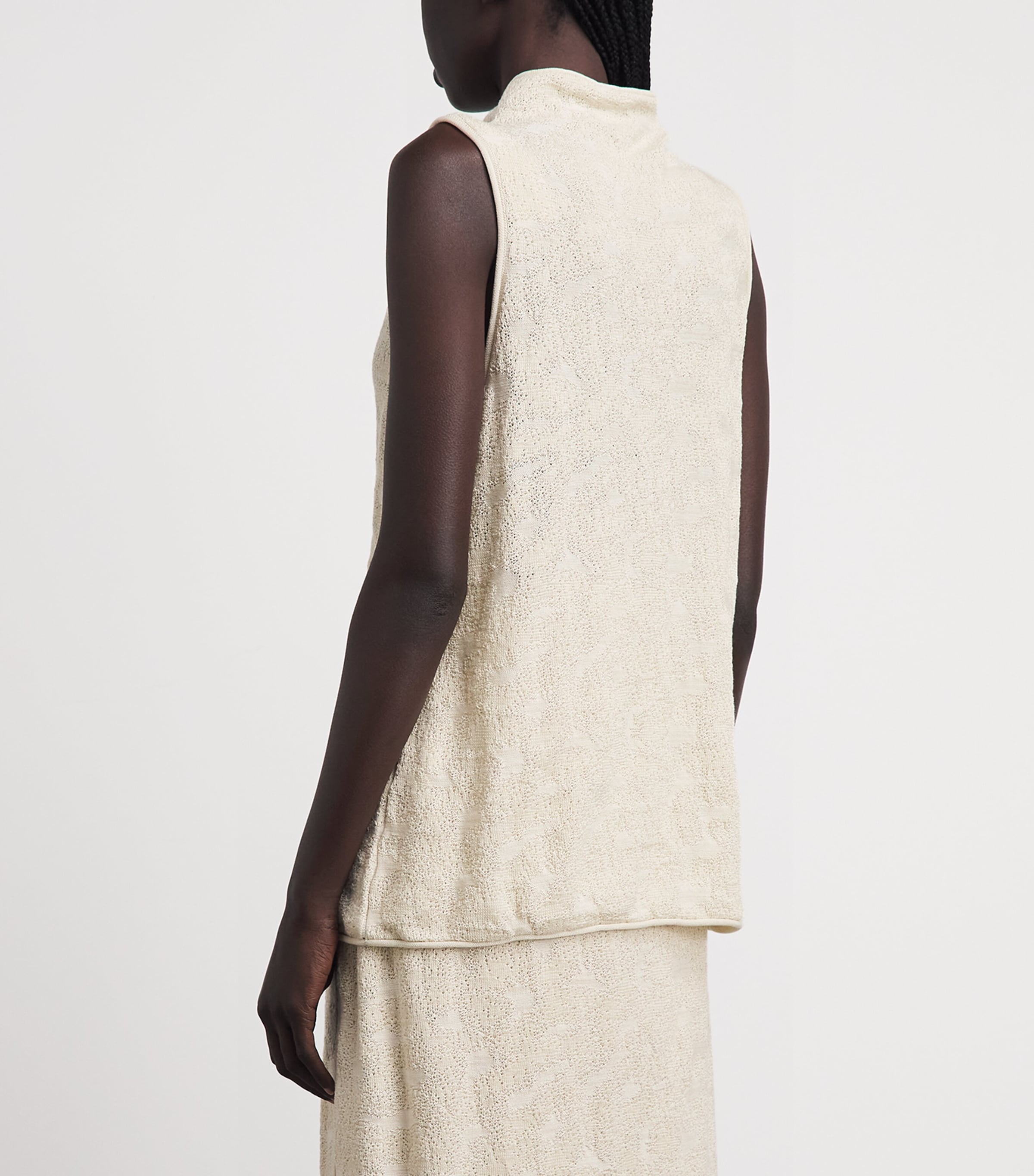 Lauren Manoogian Womens Pima Cotton Terra Shell Top Parchment Marl Image 5