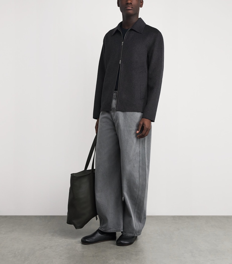 Wool-Blend Collared Jacket 008HBK H BLACK Image 2