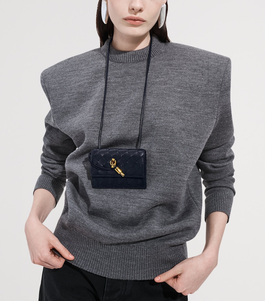 Leather Intrecciato Andiamo Badge Holder 4338 Image 2