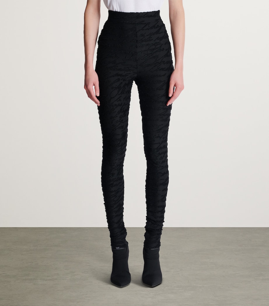 Jacquard Knit Love Letter Leggings 0PA NOIR Image 2