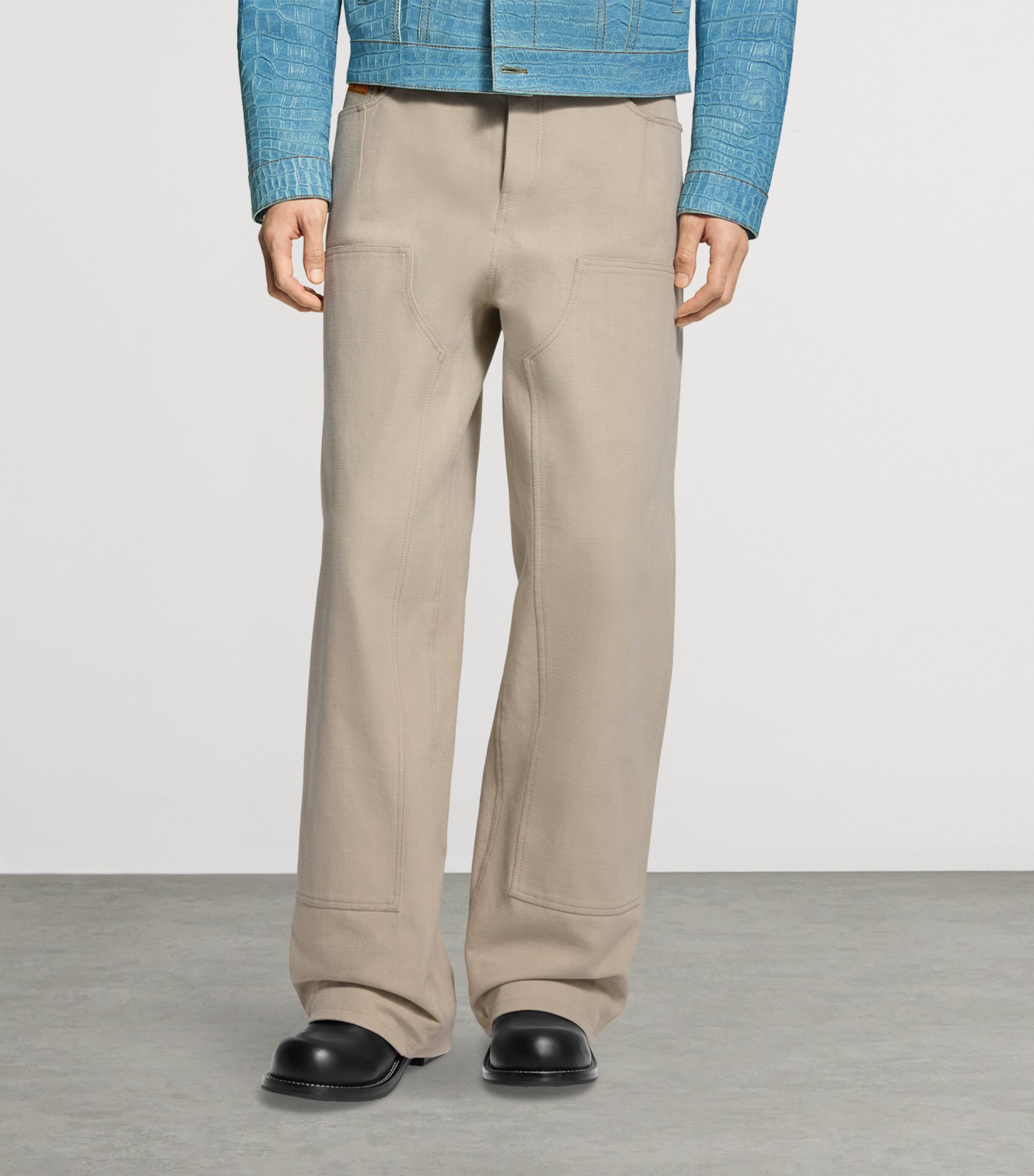 Workwear Straight Trousers BEIGE Image 3