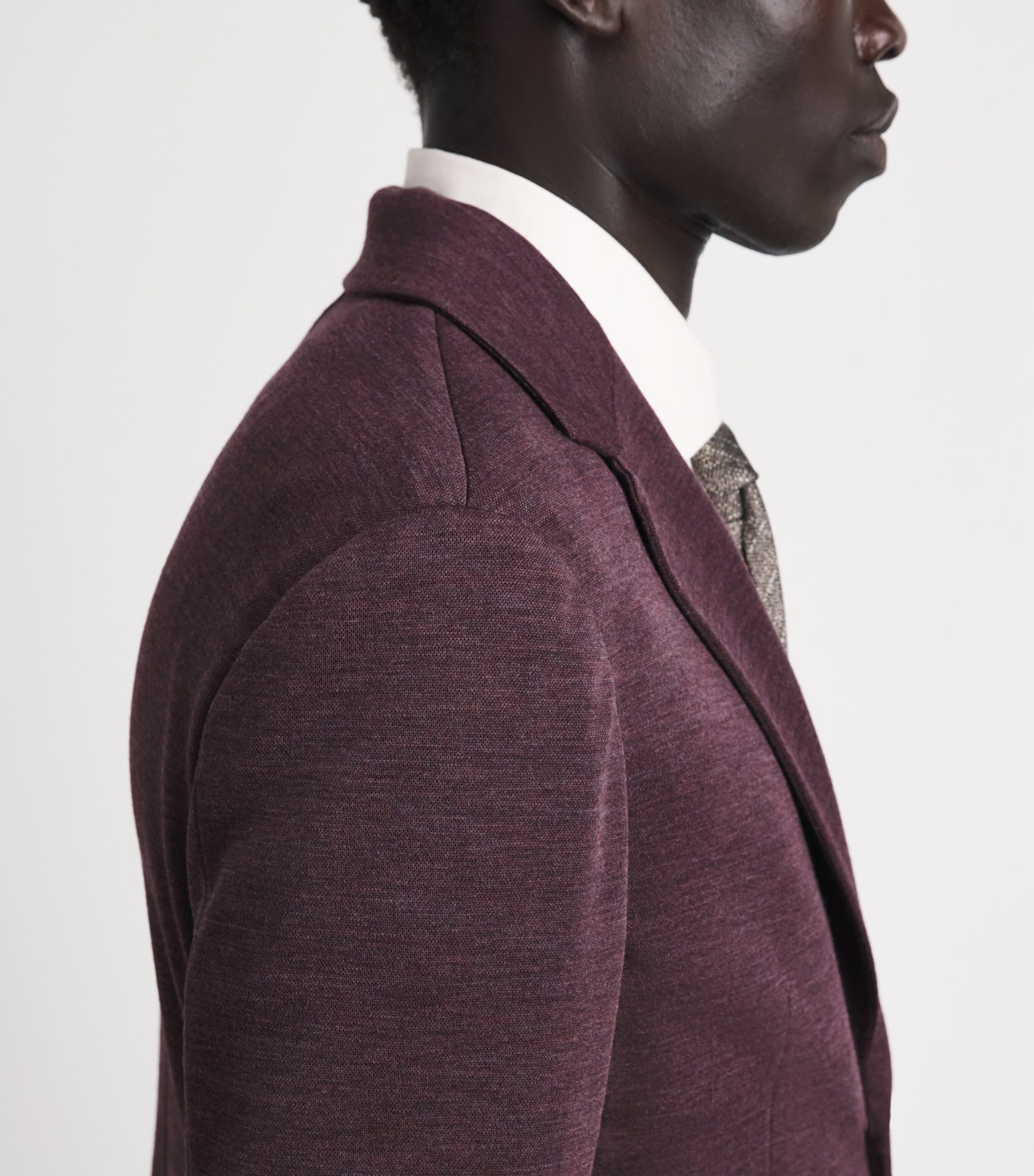 Canali Mens Wool Blazer Burgundy Image 3
