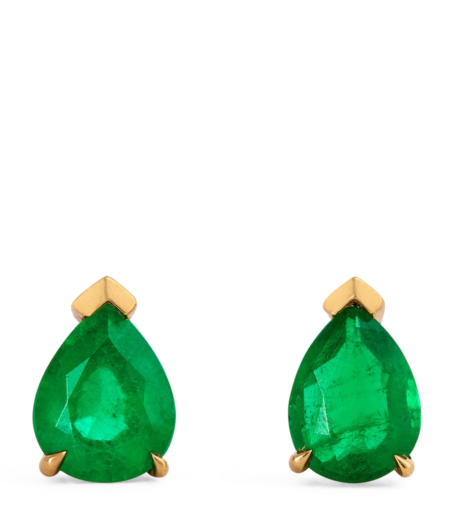 Yellow Gold and Emerald Stud Earrings YELLOW GOLD Image 1