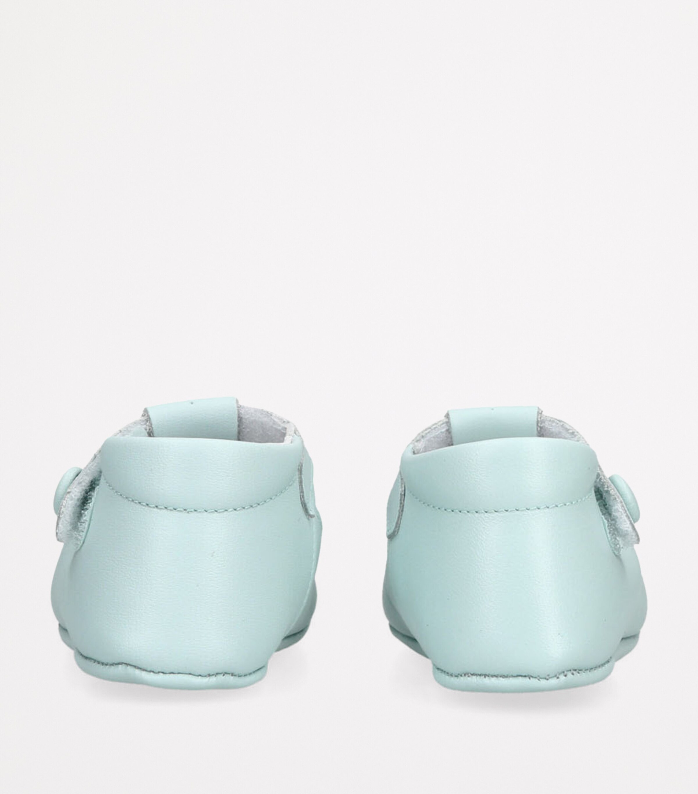 Leather Poppie Crib Shoes PALE BLUE Image 2