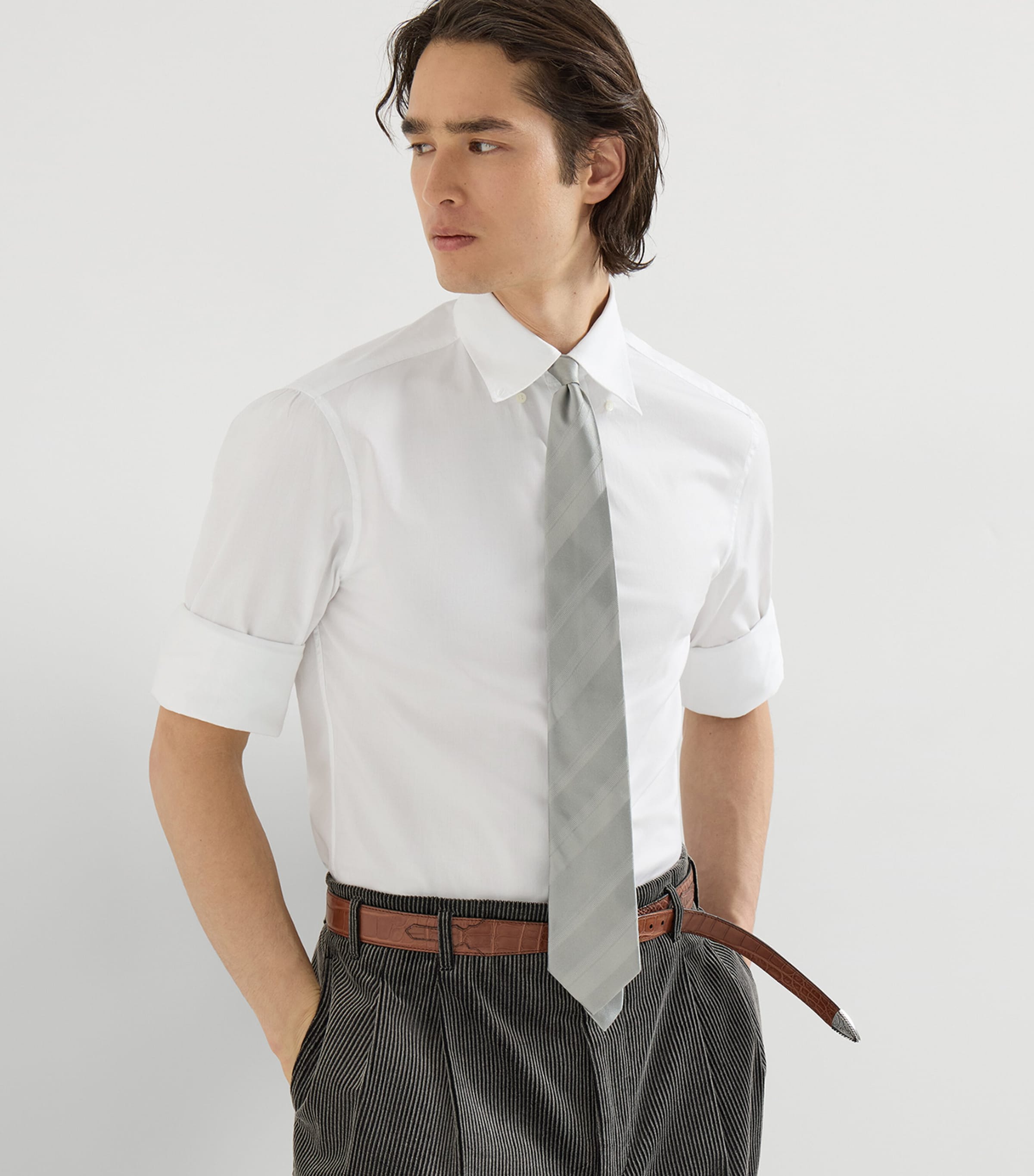 Brunello Cucinelli Mens Cotton Twill Shirt Image 4