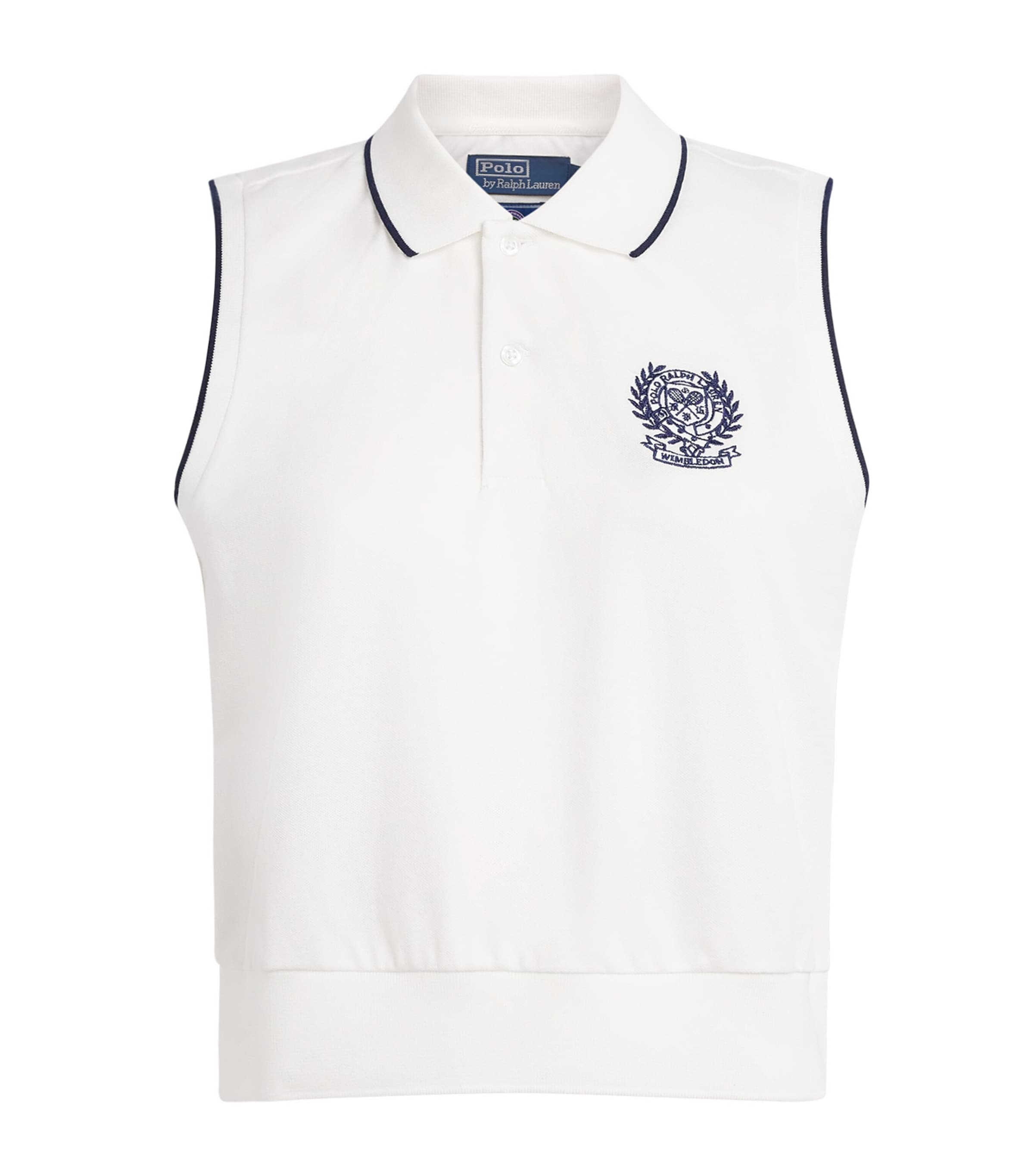 Polo Ralph Lauren Womens x Wimbledon Sleeveless Polo Shirt White Image 1