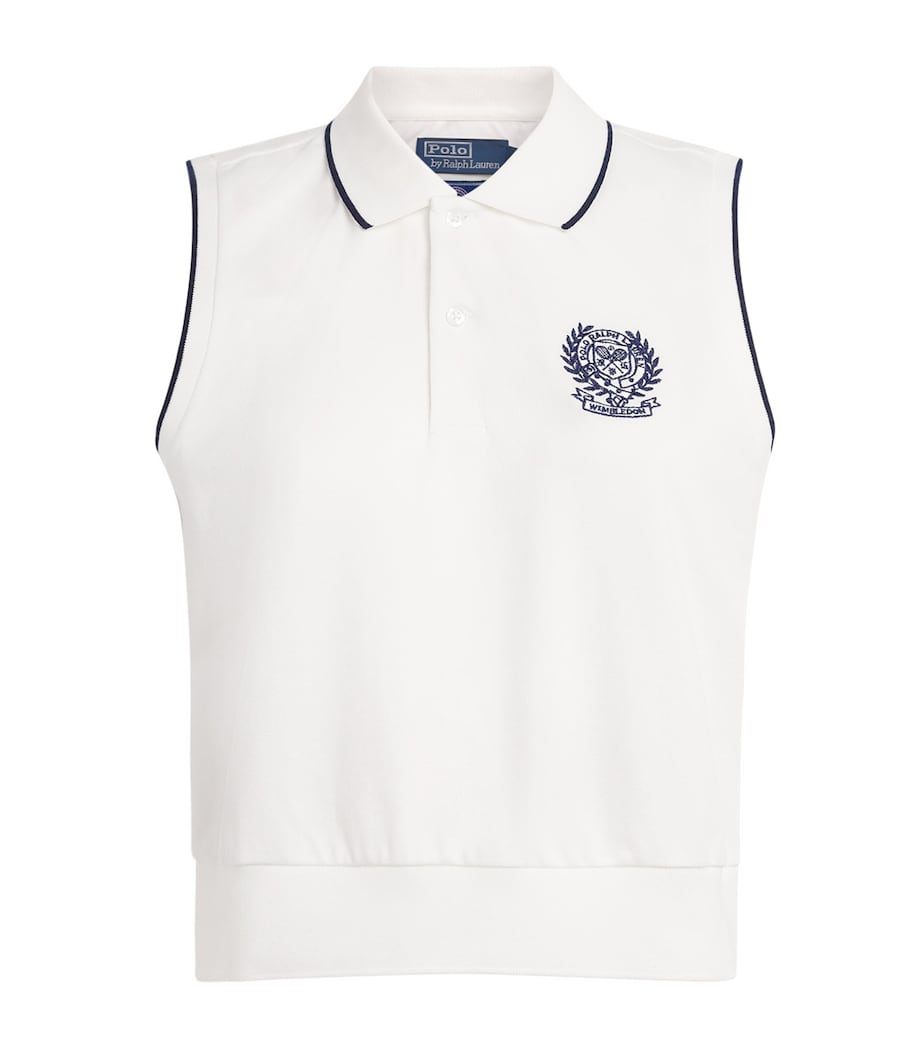 Polo Ralph Lauren Womens x Wimbledon Sleeveless Polo Shirt White Image 1