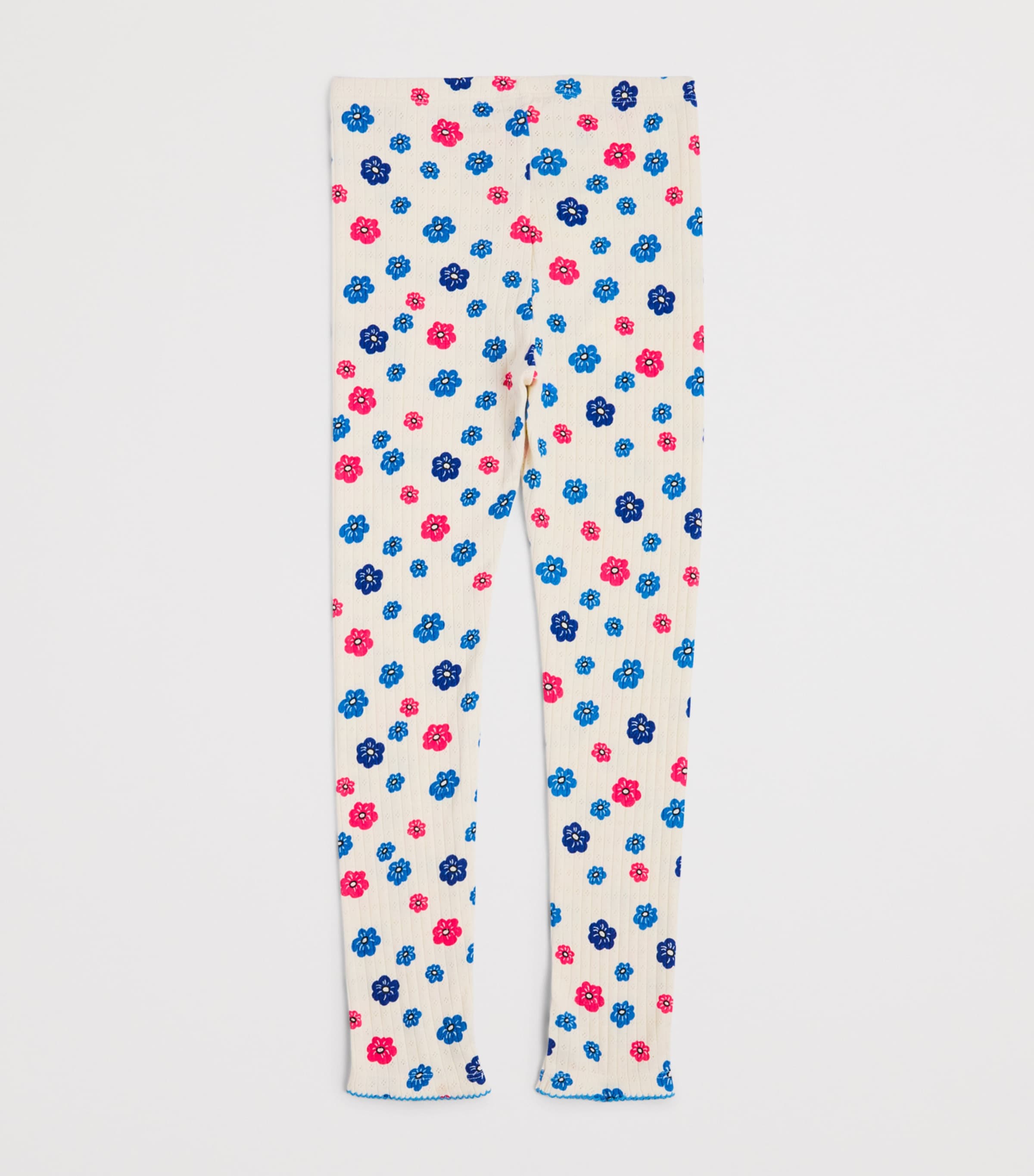 Mini Rodini Pointelle Jersey Floral Leggings (3-11 Years) Image 2