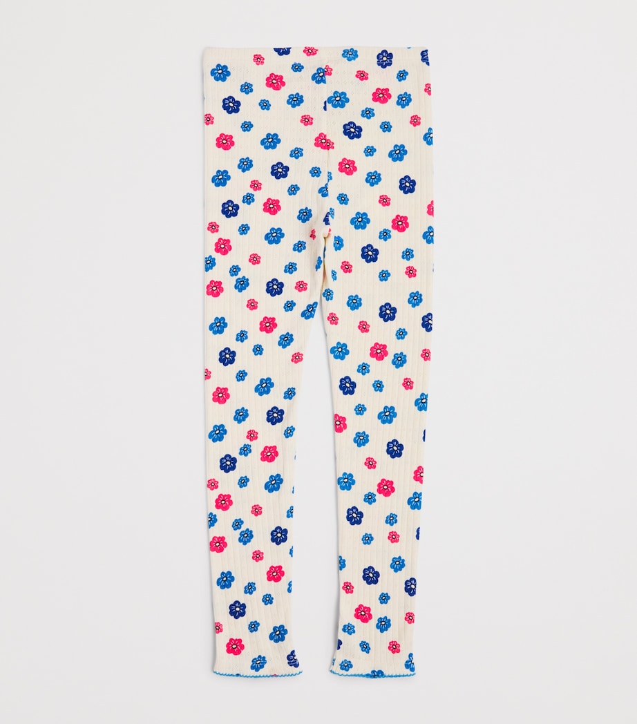 Mini Rodini Pointelle Jersey Floral Leggings (3-11 Years) Image 2