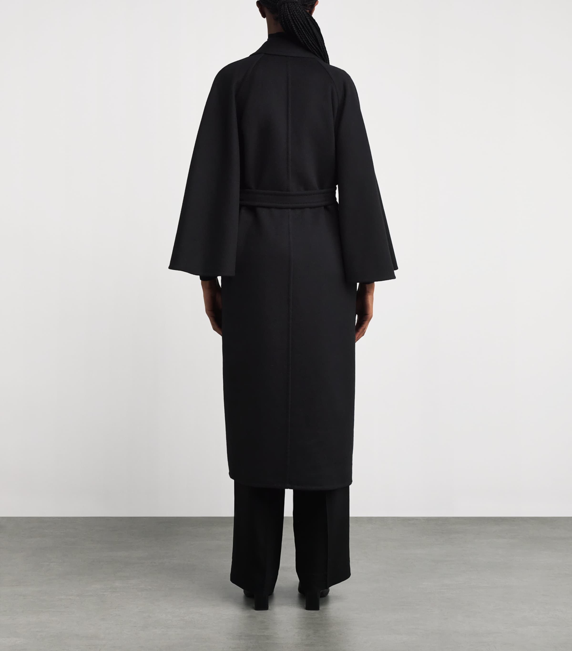 Cashmere-Wool Wrap Coat BLACK Image 4