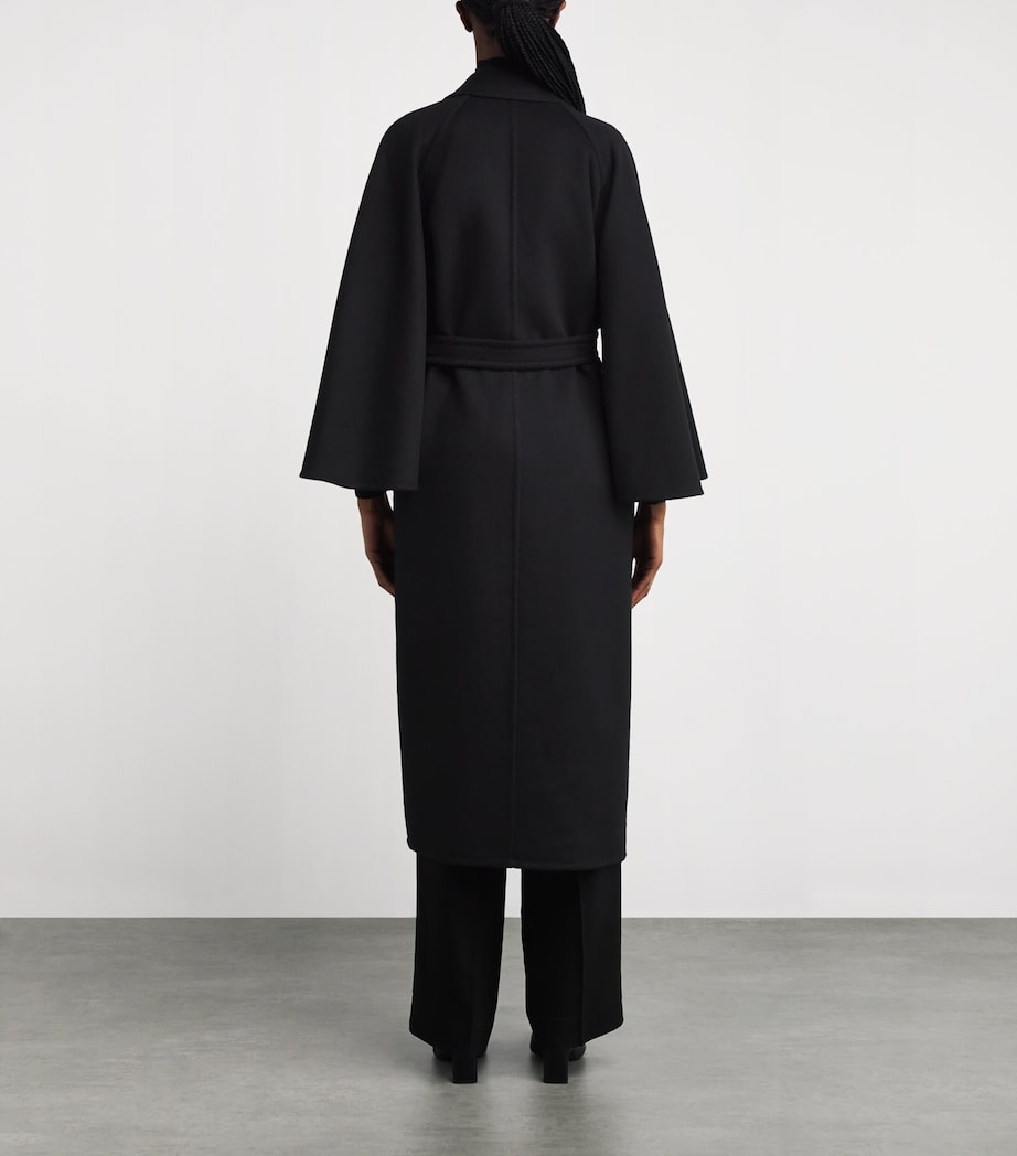 Cashmere-Wool Wrap Coat BLACK Image 4