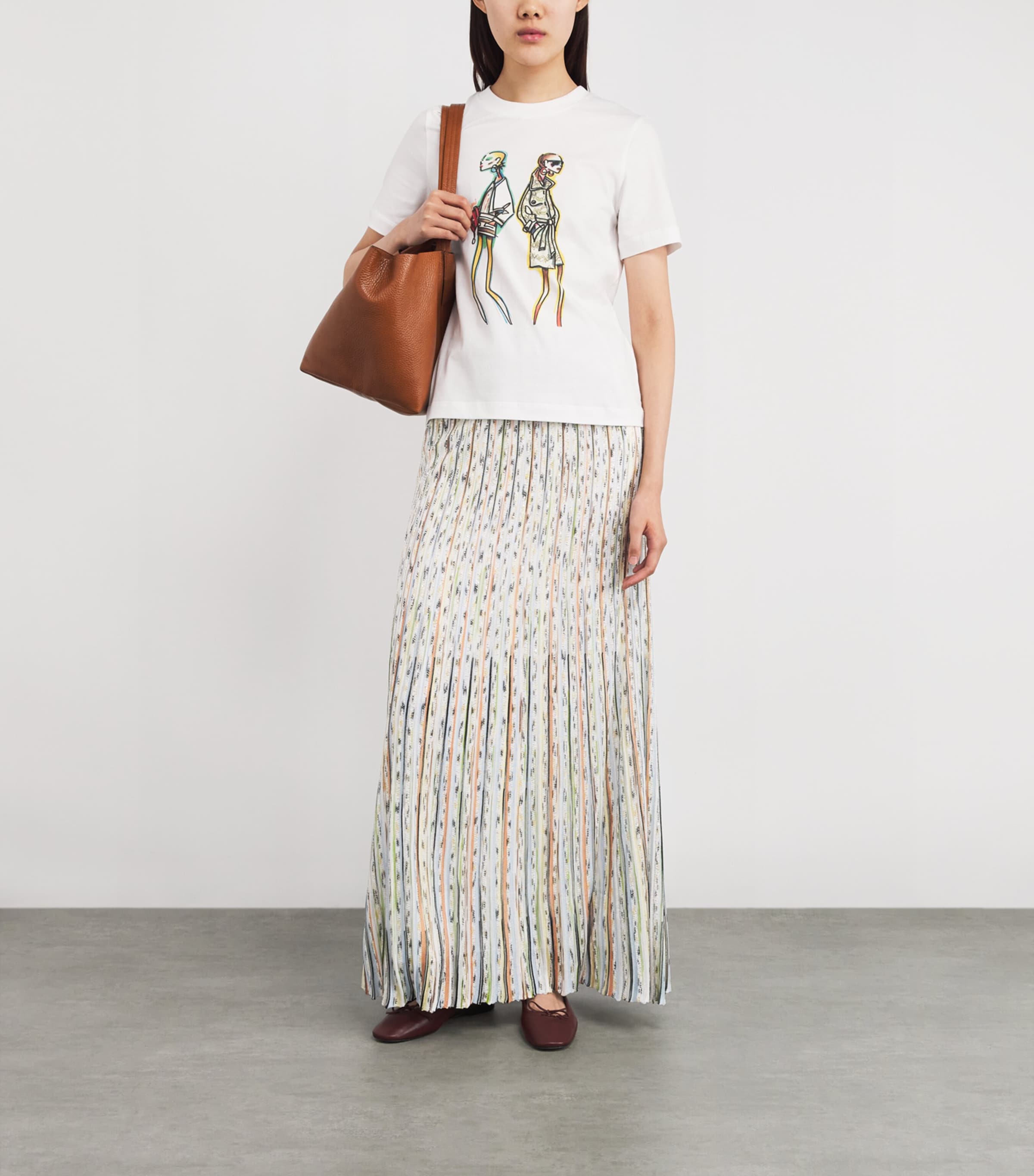 Lamé Embellished Maxi Skirt SMSMC LGHT ORNGE/GRN Image 2