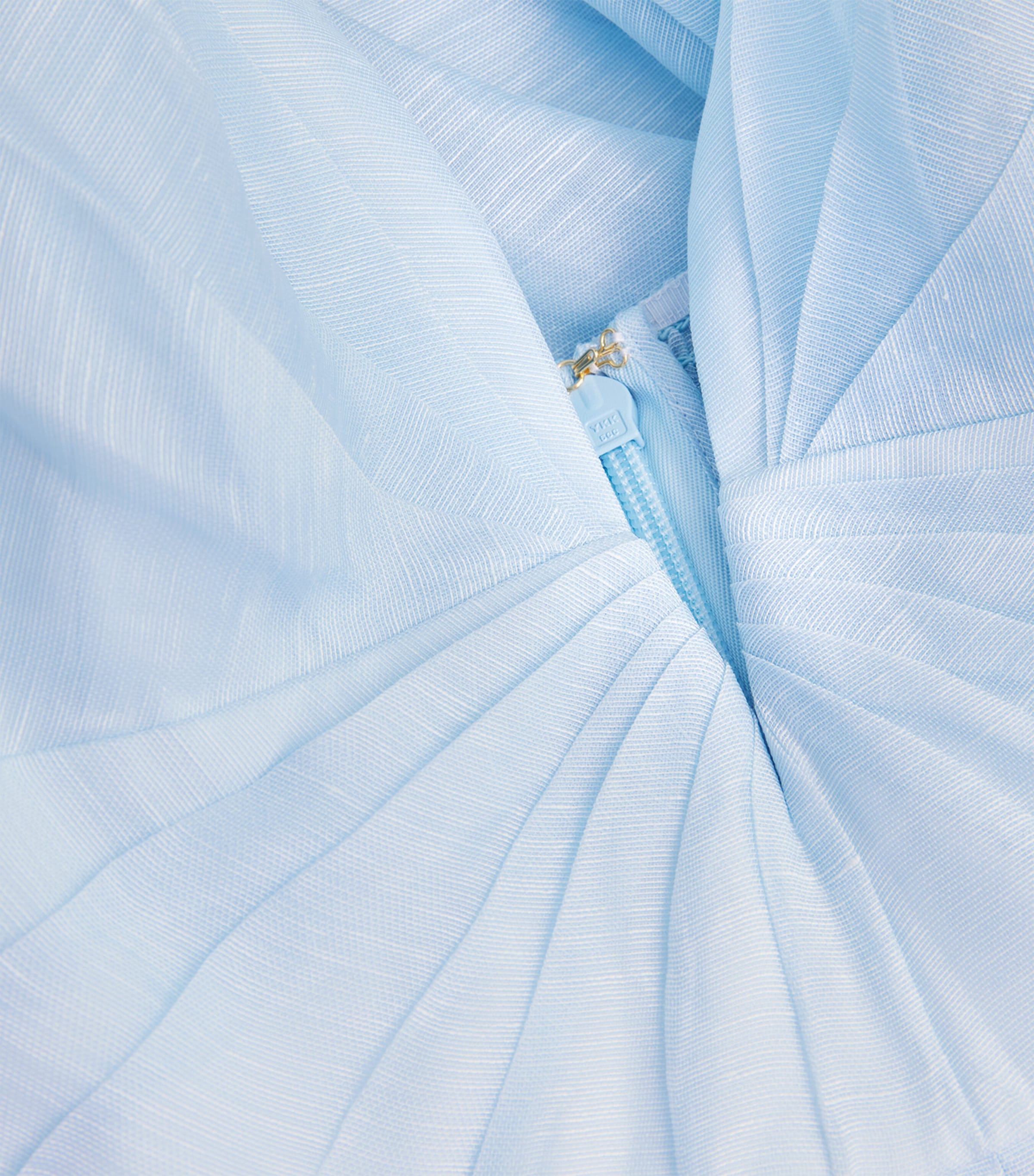 Linen-Silk Plunge-Neck Mini Dress MIT MINT Image 5