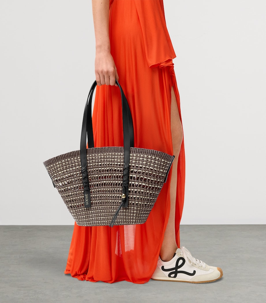 LOEWE x Paula’s Ibiza Medium Braid Basket Bag Khaki/natural Image 2