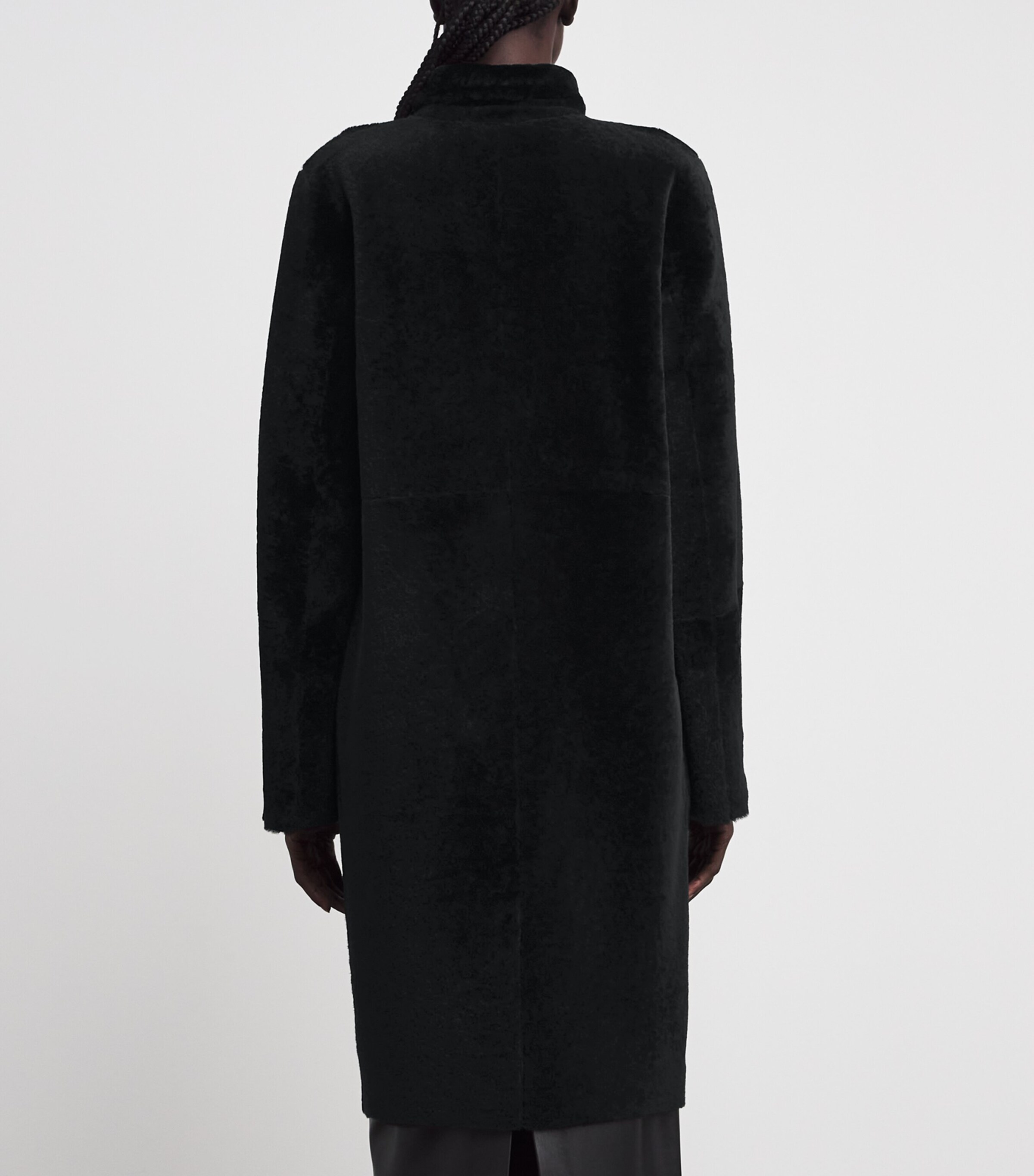 Joseph Womens Reversible Shearling-Leather Britanny Coat Black Image 4