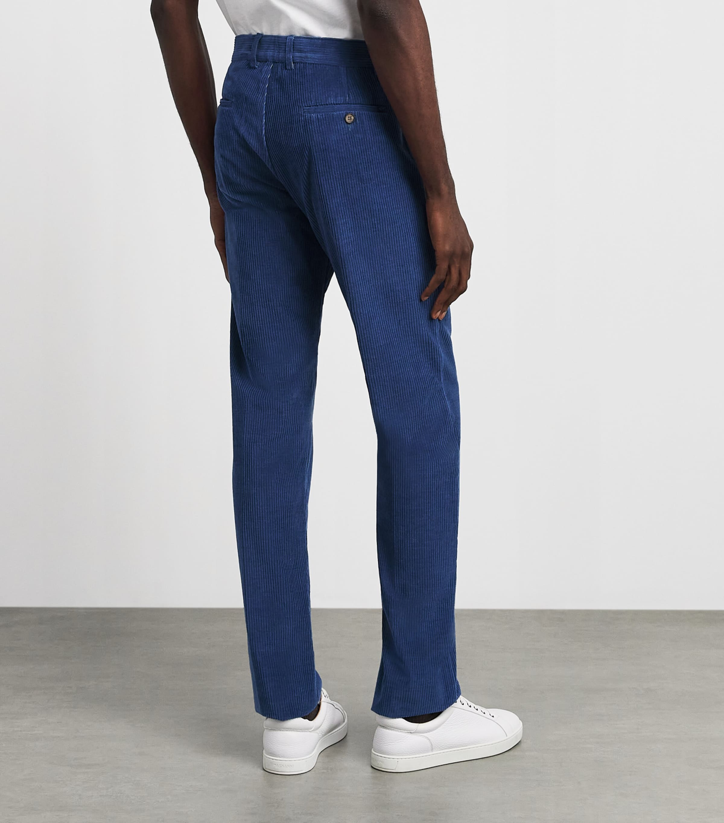 Paul & Shark Mens Cotton-Cashmere Corduroy Trousers Cadet Blu Image 5