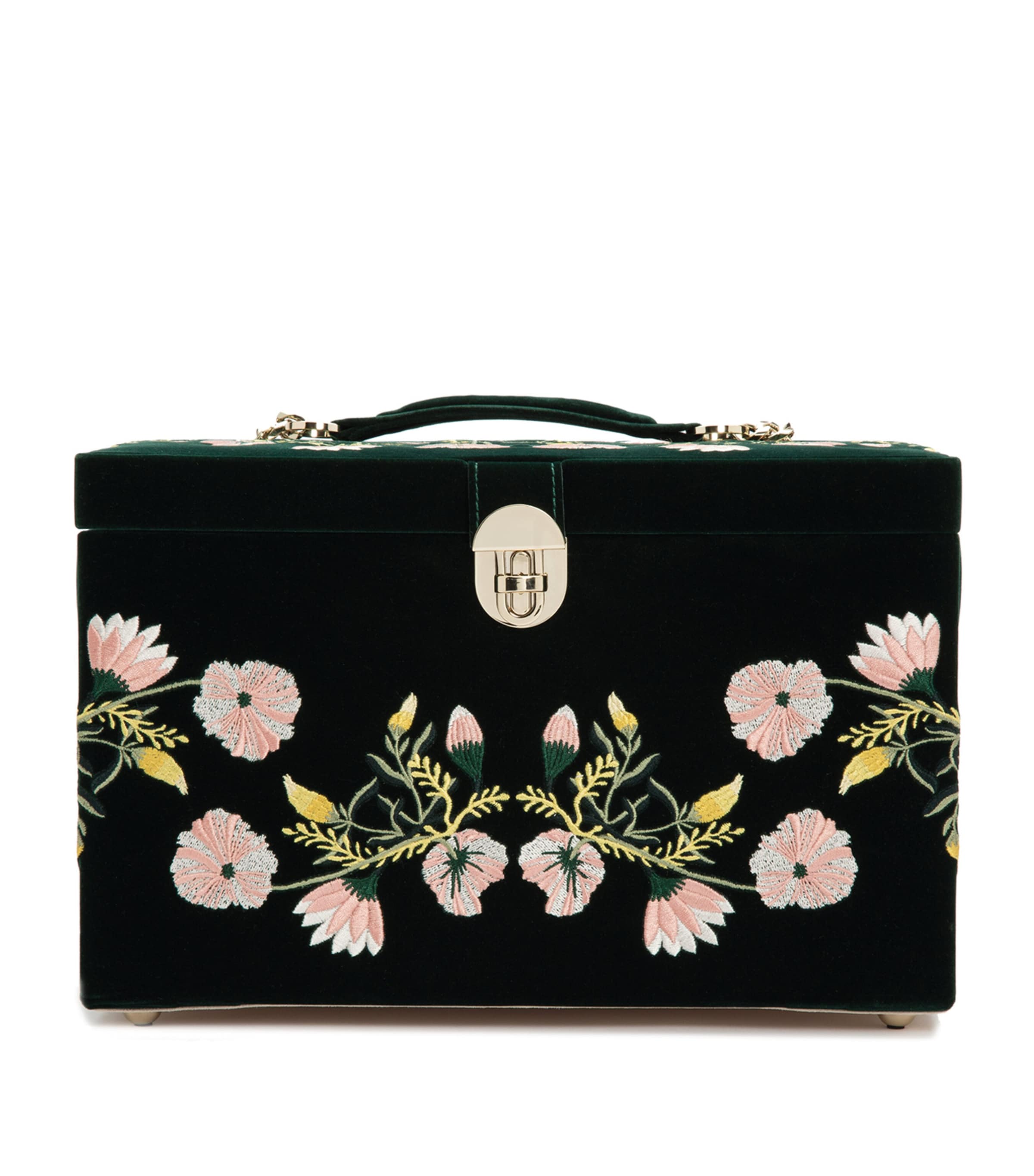 Wolf Medium Zoe Jewellery Box In Green