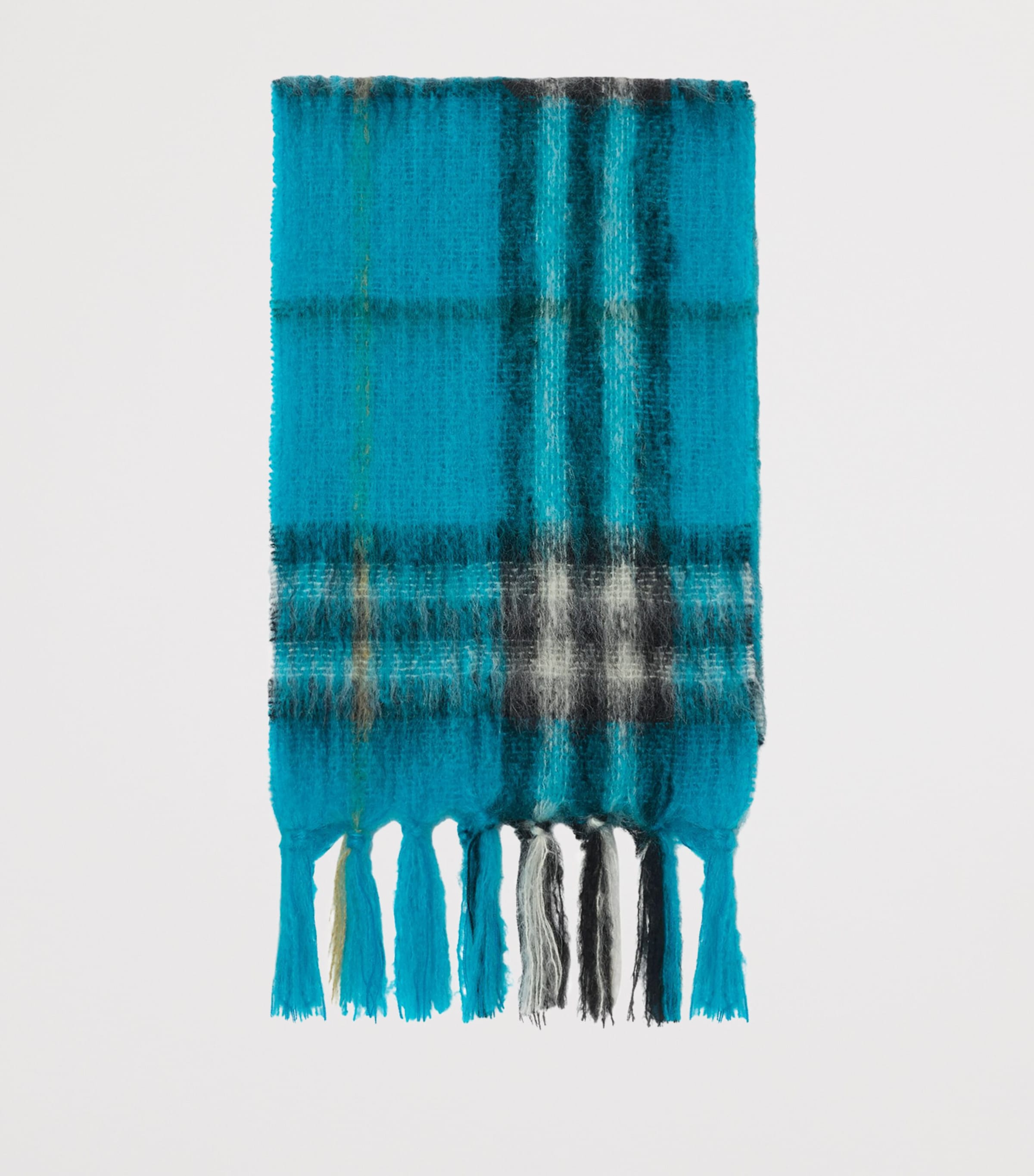 Mohair-Wool Check Scarf HYACINTH Image 2