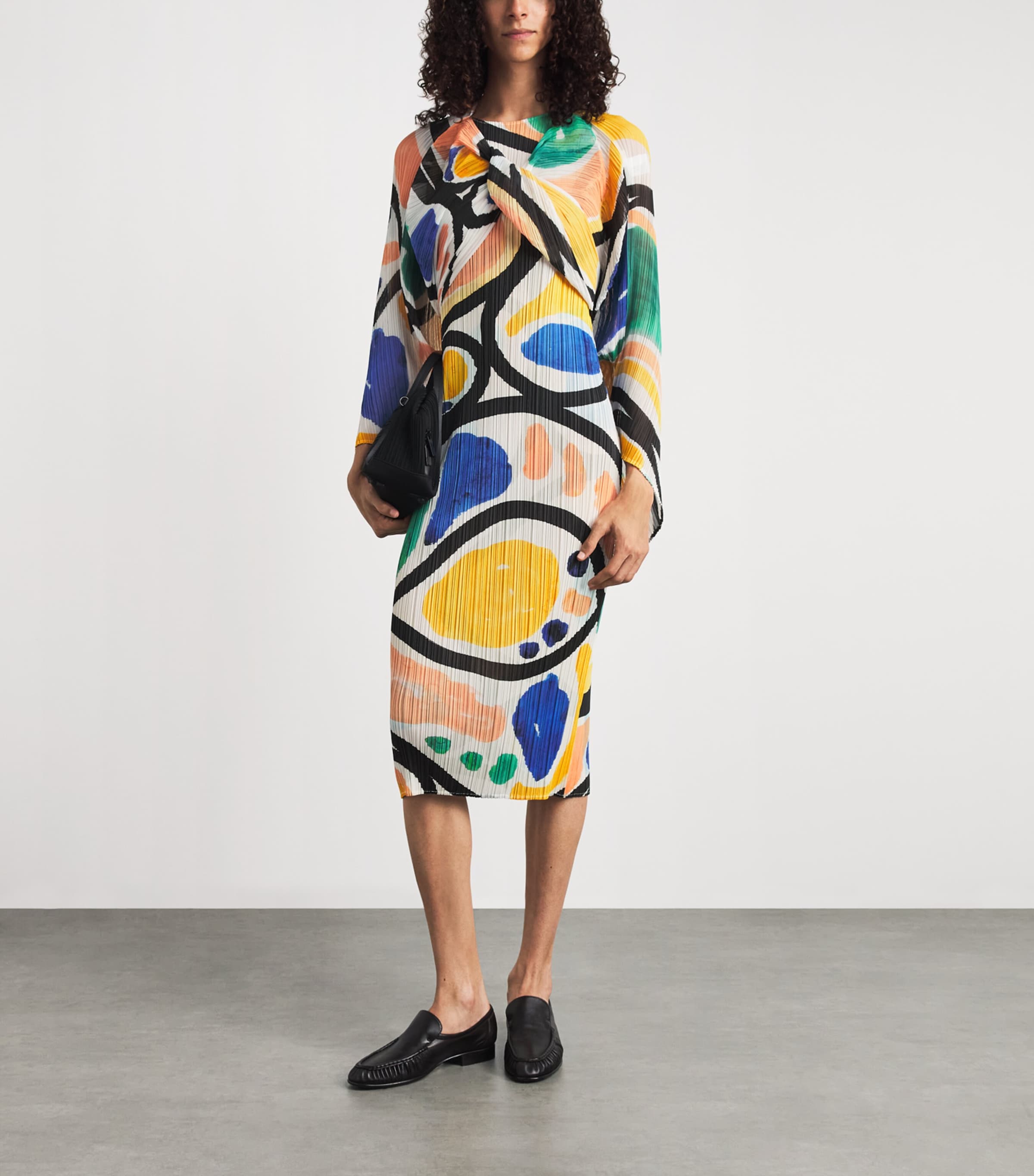 Pleats Please Issey Miyake Womens Printed Roll Sleeveless Midi Dress Image 2