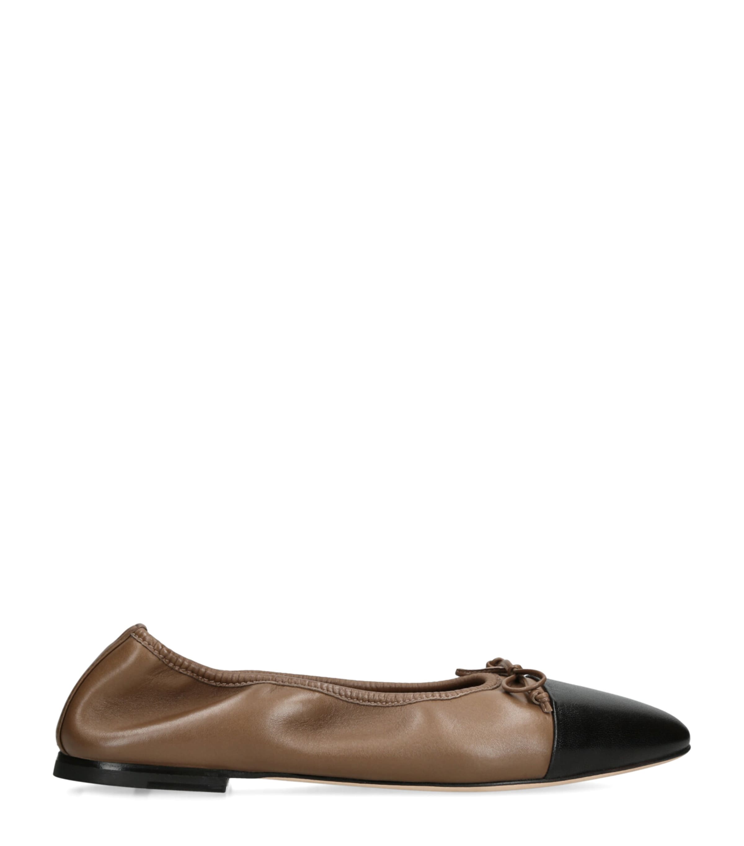 Dear Frances Womens Leather Gala Toe-Cap Ballet Flats Brown/oth Image 1