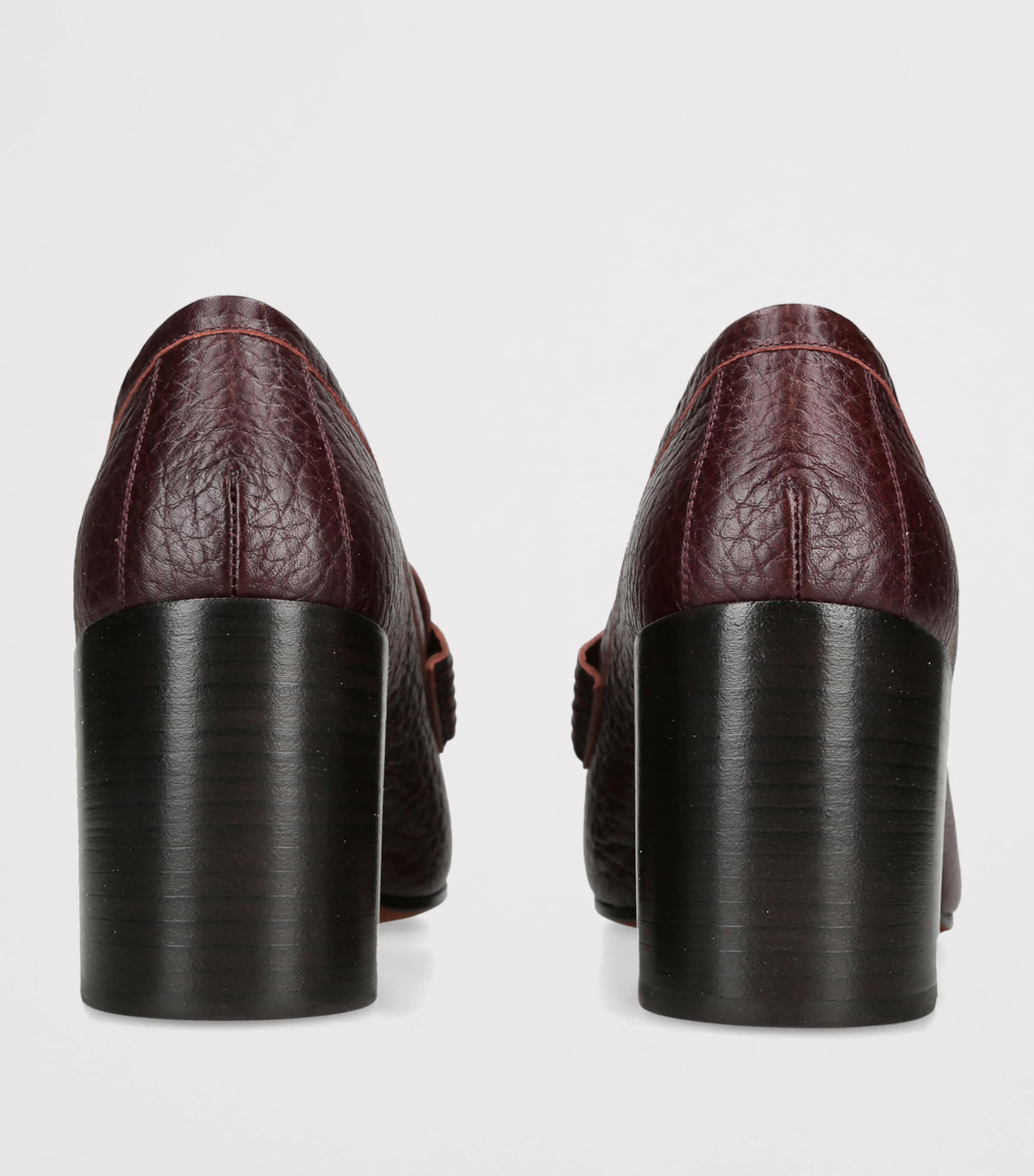 DRIES VAN NOTEN Womens Leather Heeled Loafers 70 Wine Image 6