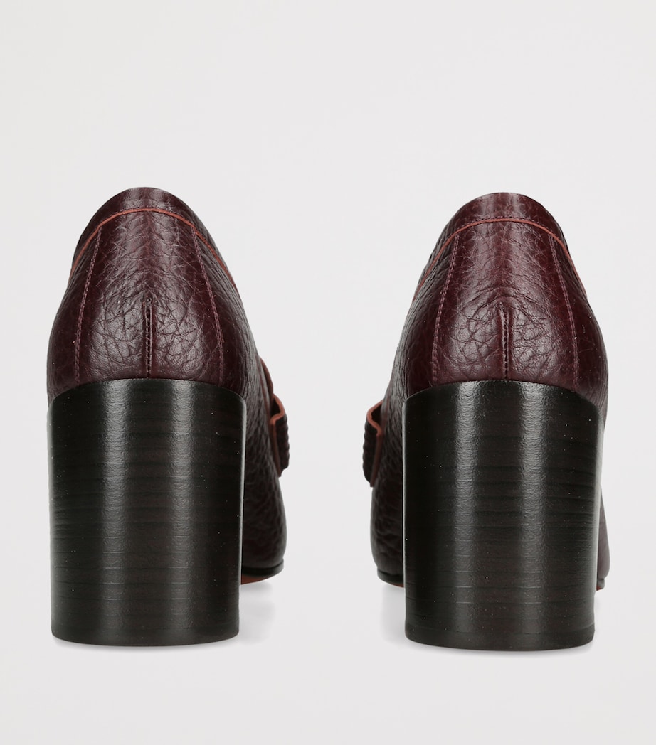 DRIES VAN NOTEN Womens Leather Heeled Loafers 70 Wine Image 6