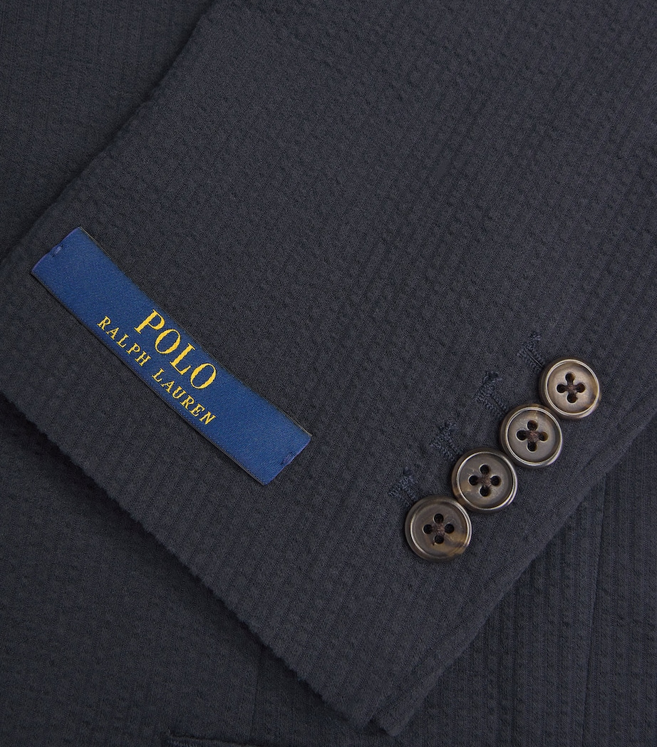Polo Ralph Lauren Mens Seersucker Modern Knit Soft Blazer Navy Image 5