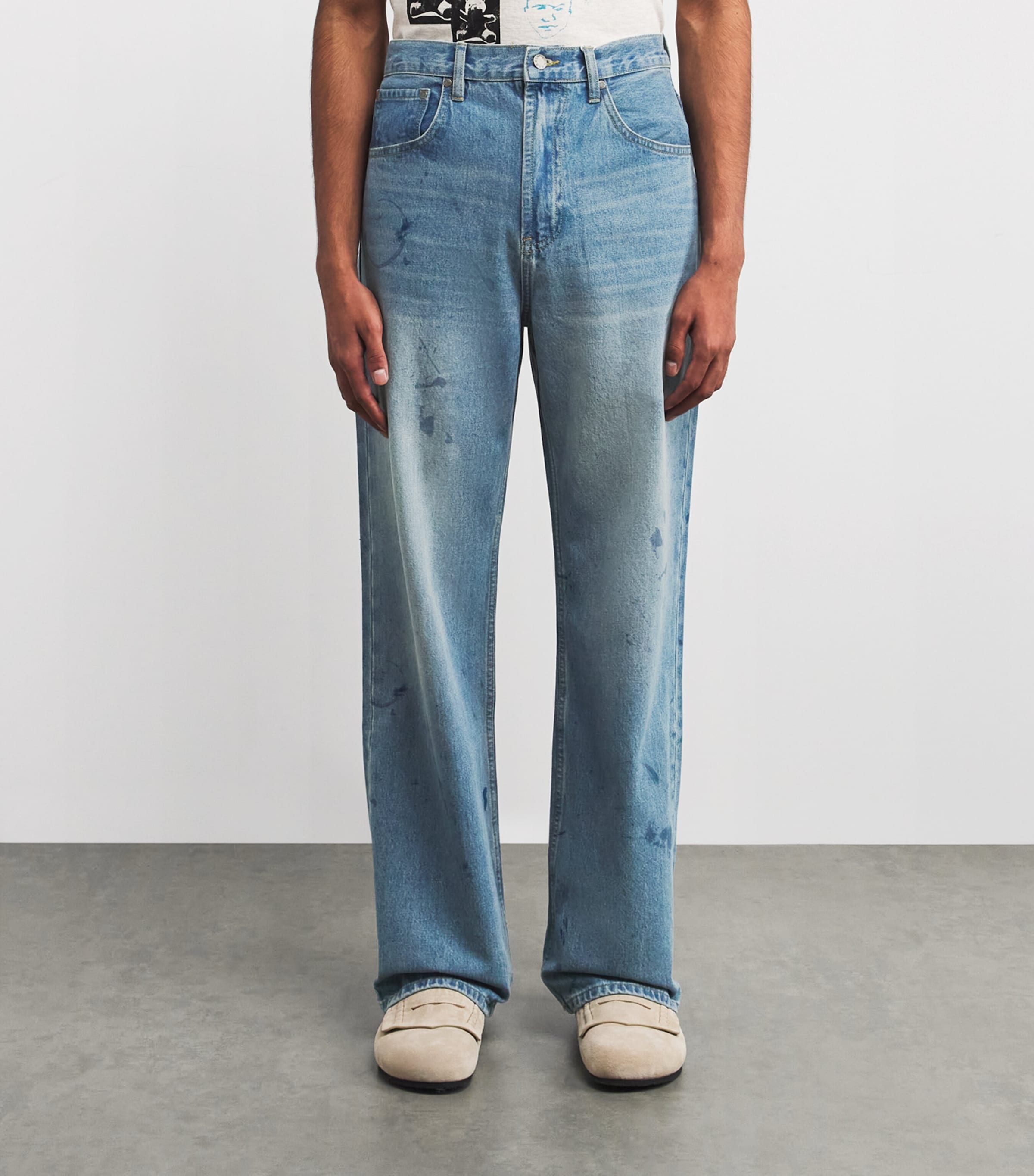 Scuffed Bootcut Jeans MID BLUE Image 3