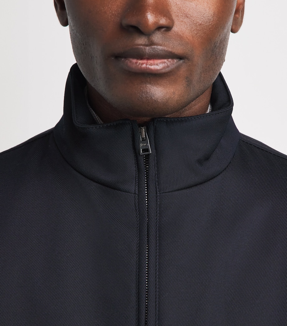 Herno Mens Wool Harrington Jacket Blu Navy Image 3