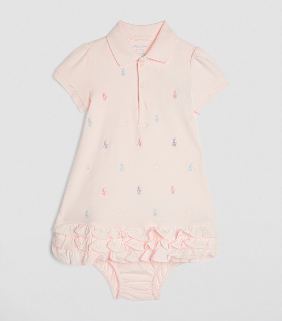 Ralph Lauren Kids Cotton Dress and Bloomers Set 3-24 Months Pink Image 2