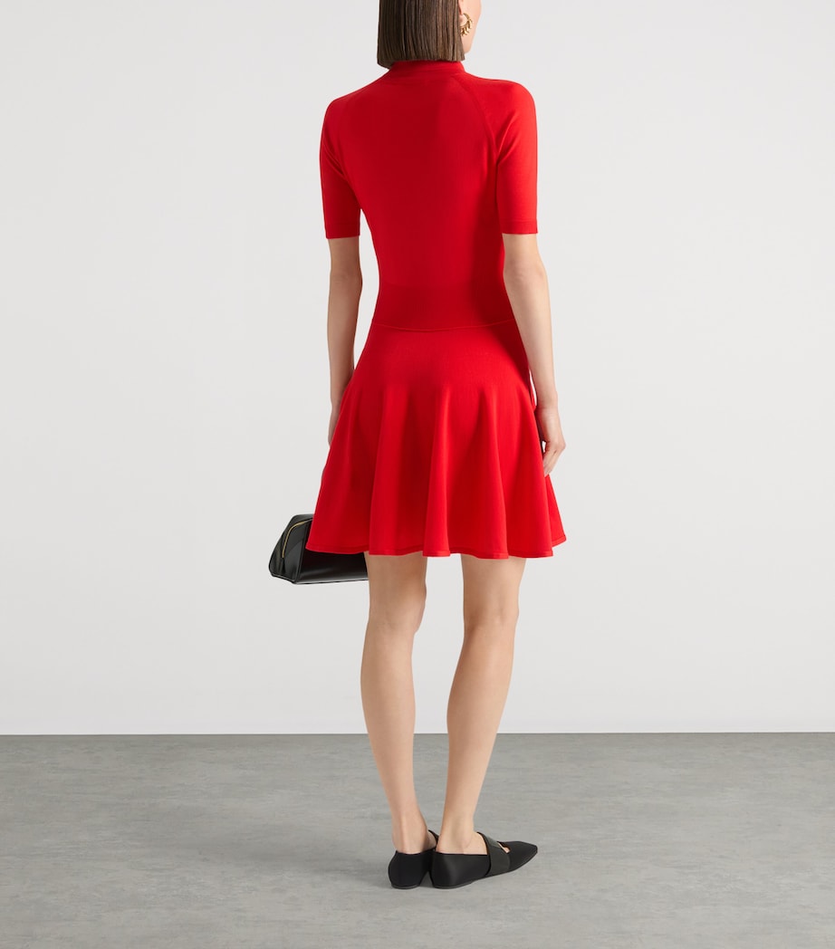Givenchy Womens Wool-Blend Polo Dress Poppy Red Image 3