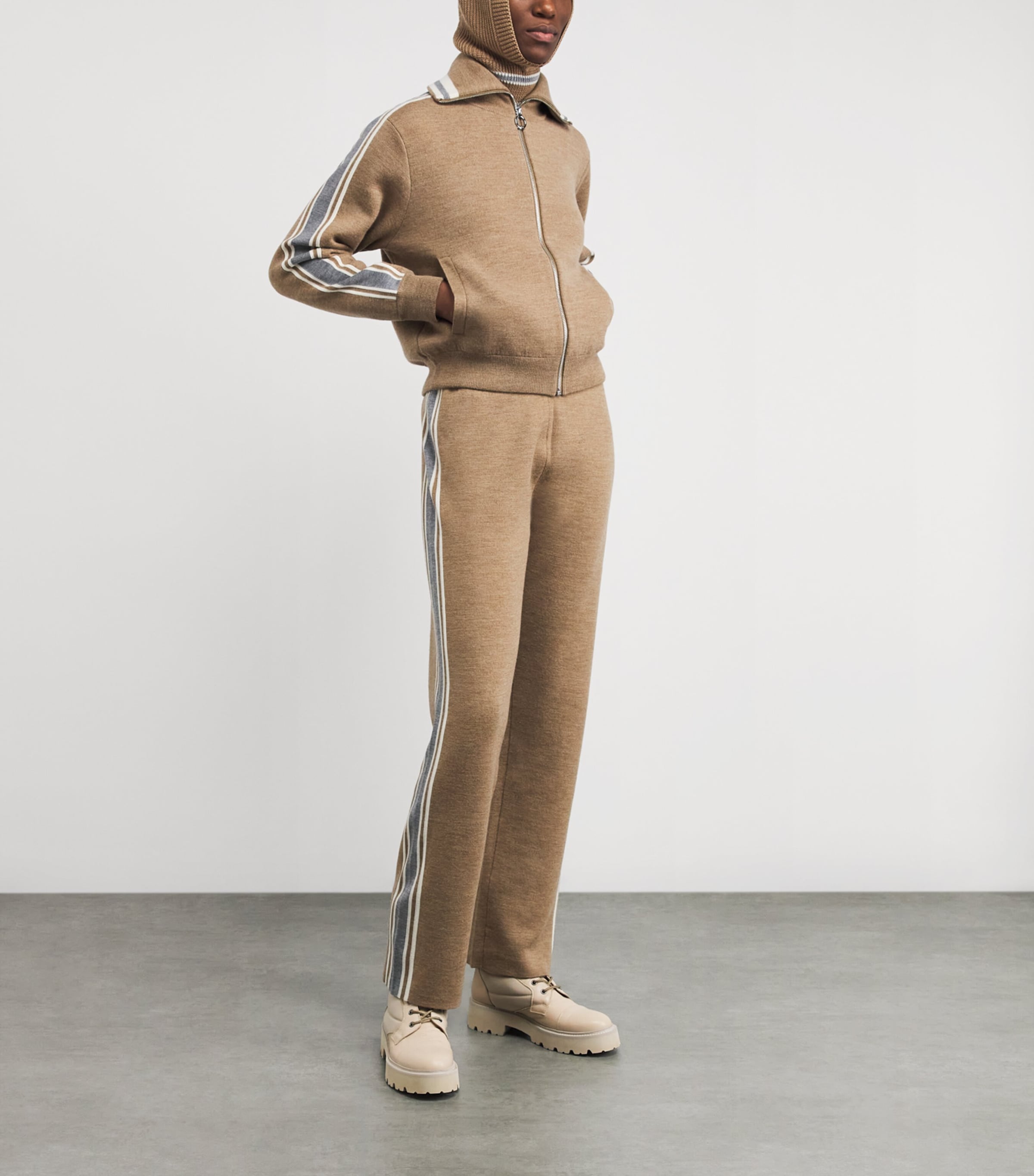 Wool-Blend Zip-Up Benada Sweater 1095CHNO/SOURS/FLCN Image 2