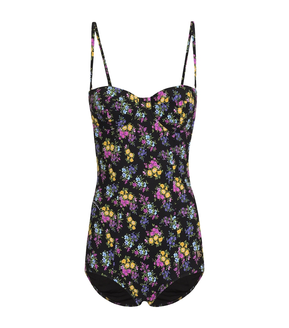 Dolce&Gabbana Womens Floral DG Logo Swimsuit Fior Image 1