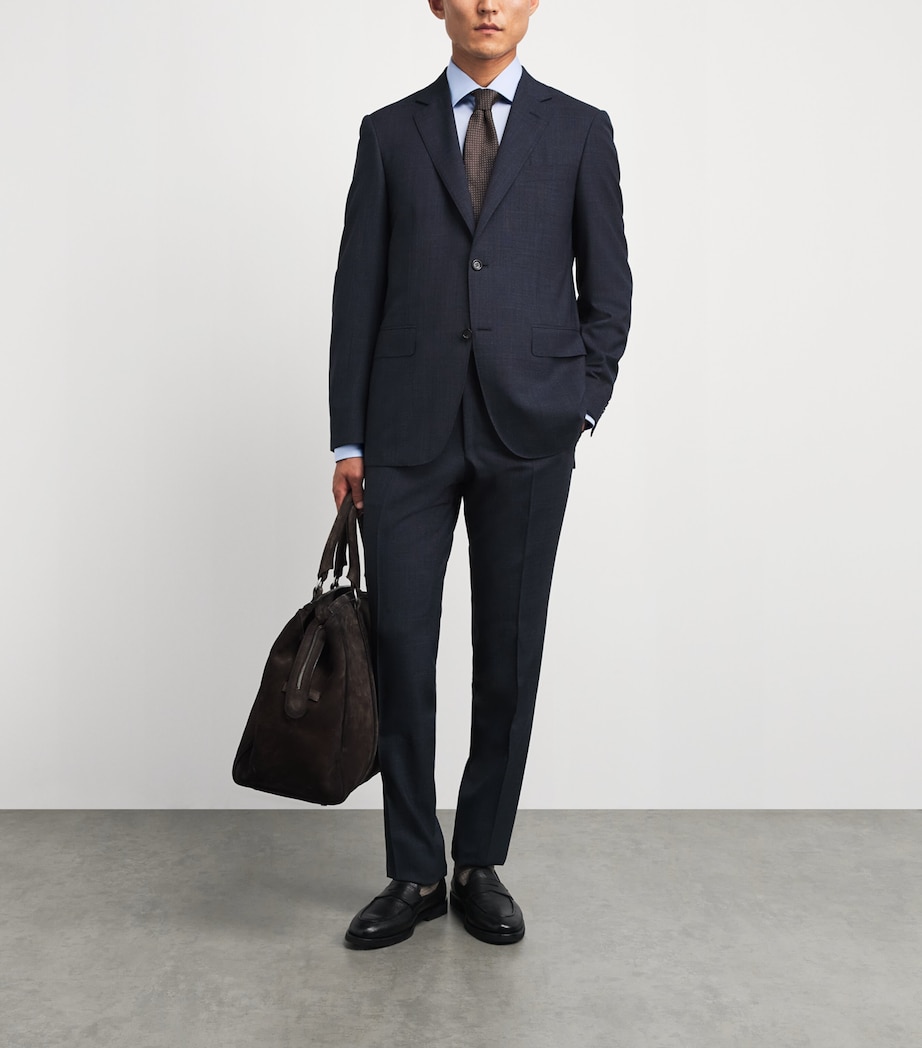 Barba Napoli Mens Cotton Twill Shirt Blue Image 2