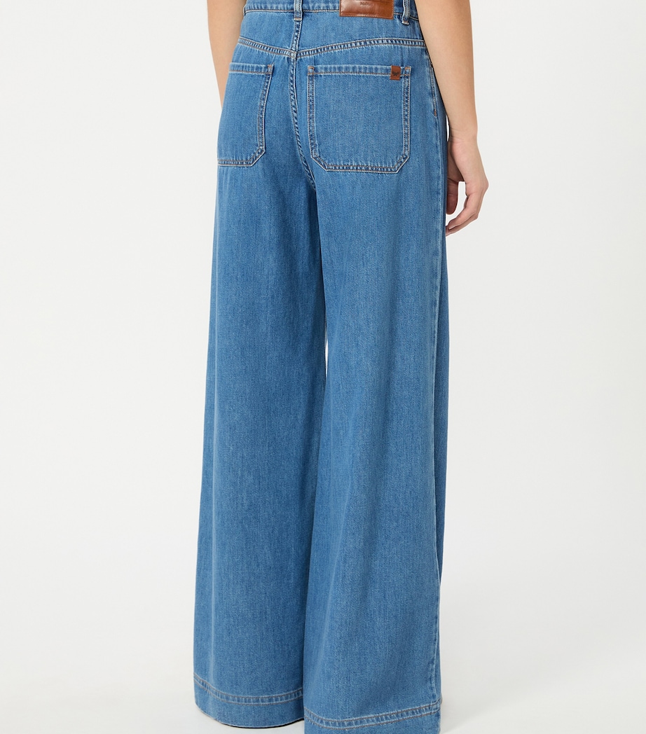 Weekend Max Mara Womens High-Rise Wide-Leg Jeans Navy Image 4